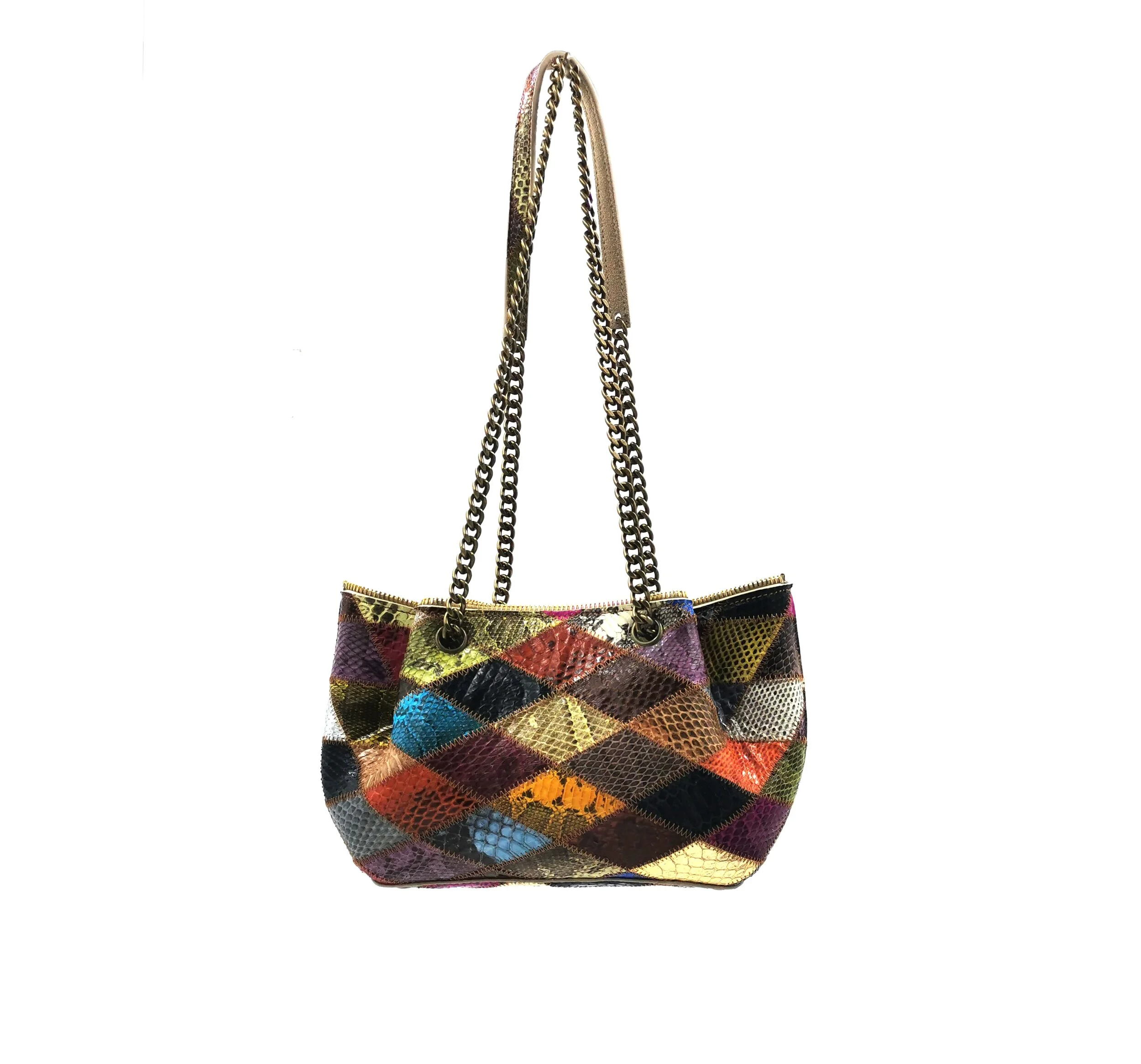 Petit Sac Python Patchwork Multicolore Nano Coralie Paris Face