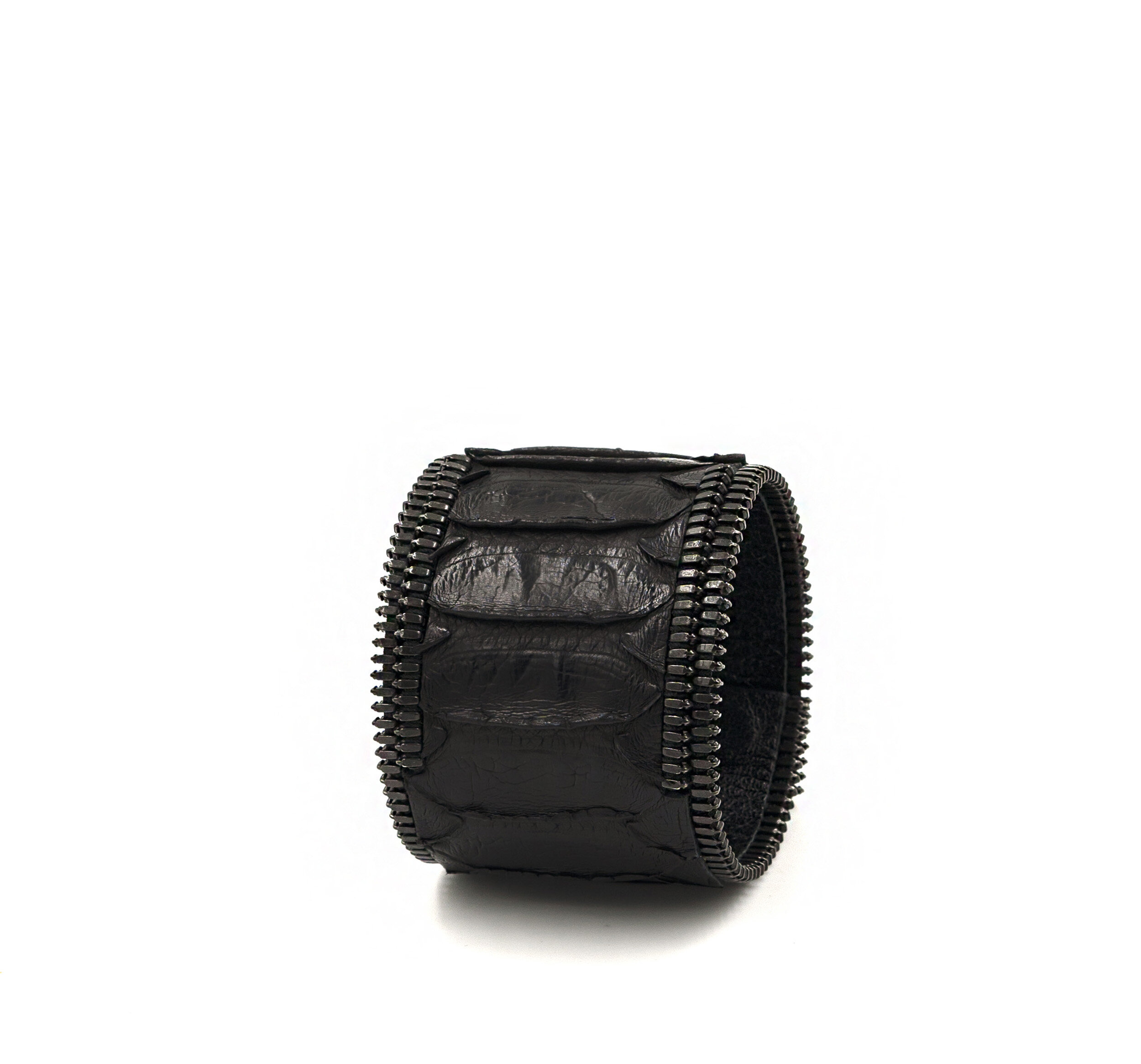 Manchette - Python Argent noir - Rebel + finition argent noir