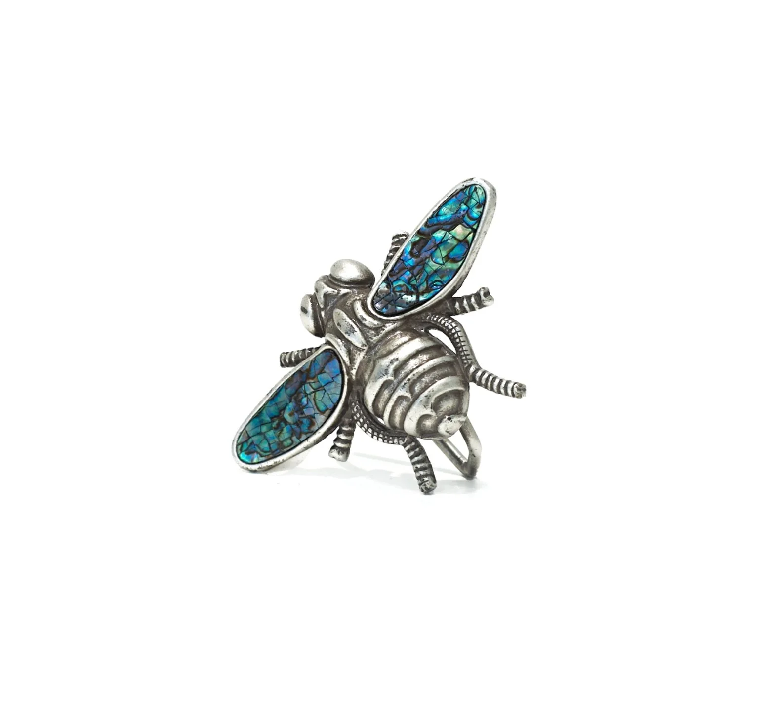 Boucle de ceinture en Argent et Nacre Abeille original Coralie paris