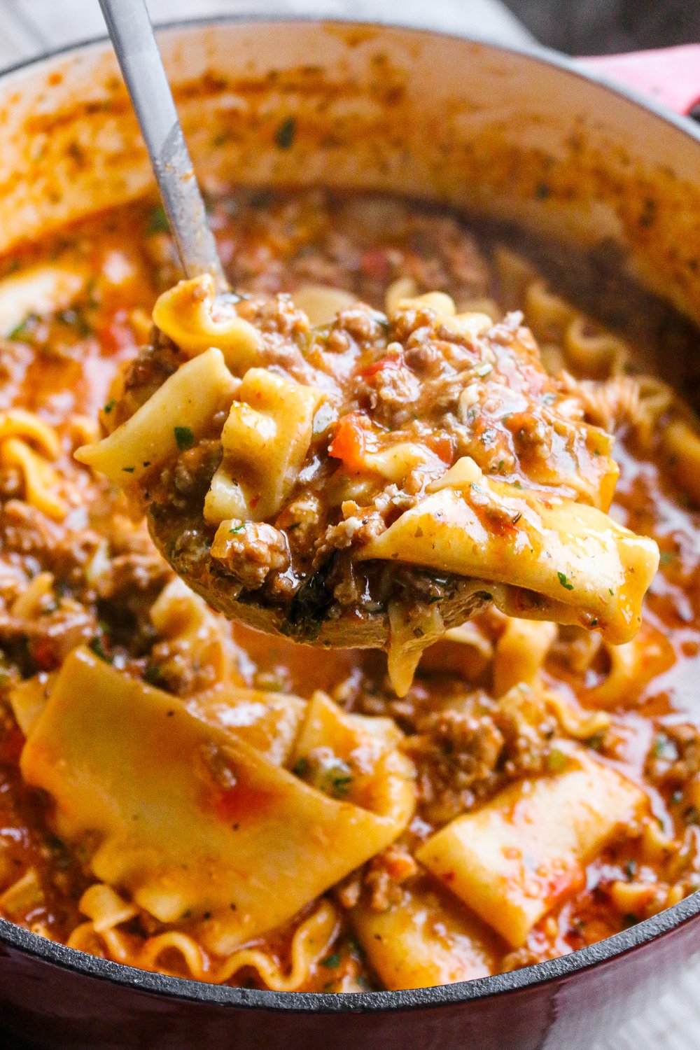 EASY One-Pot Lasagna Soup Recipe — Be Greedy Eats | Where Food Meets ...