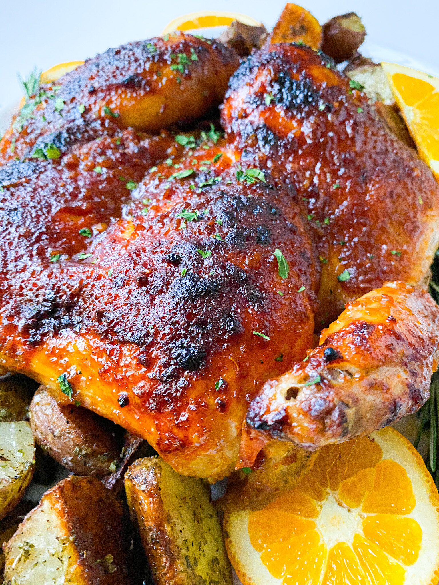 EASY Orange-Glazed Spatchcock Chicken Recipe — Be Greedy Eats | Where ...