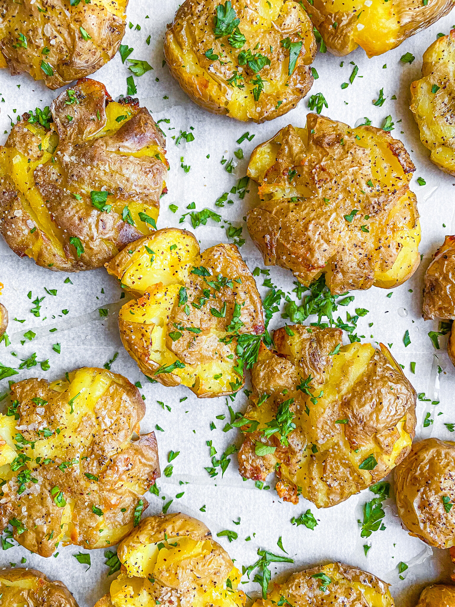 Crispy Golden Smashed Potatoes Recipe — Be Greedy Eats