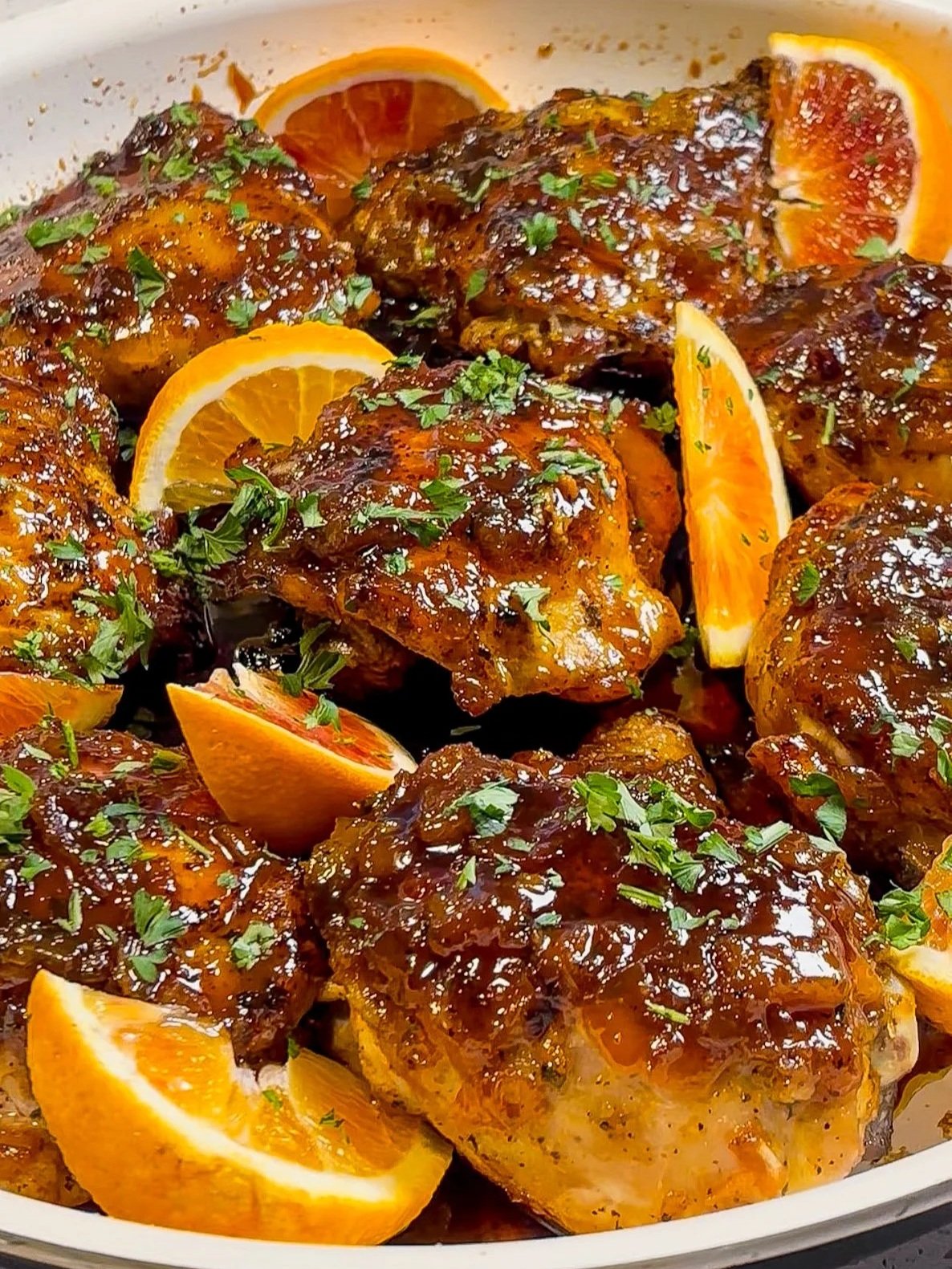 Raspberry Orange Glazed Chicken Thighs