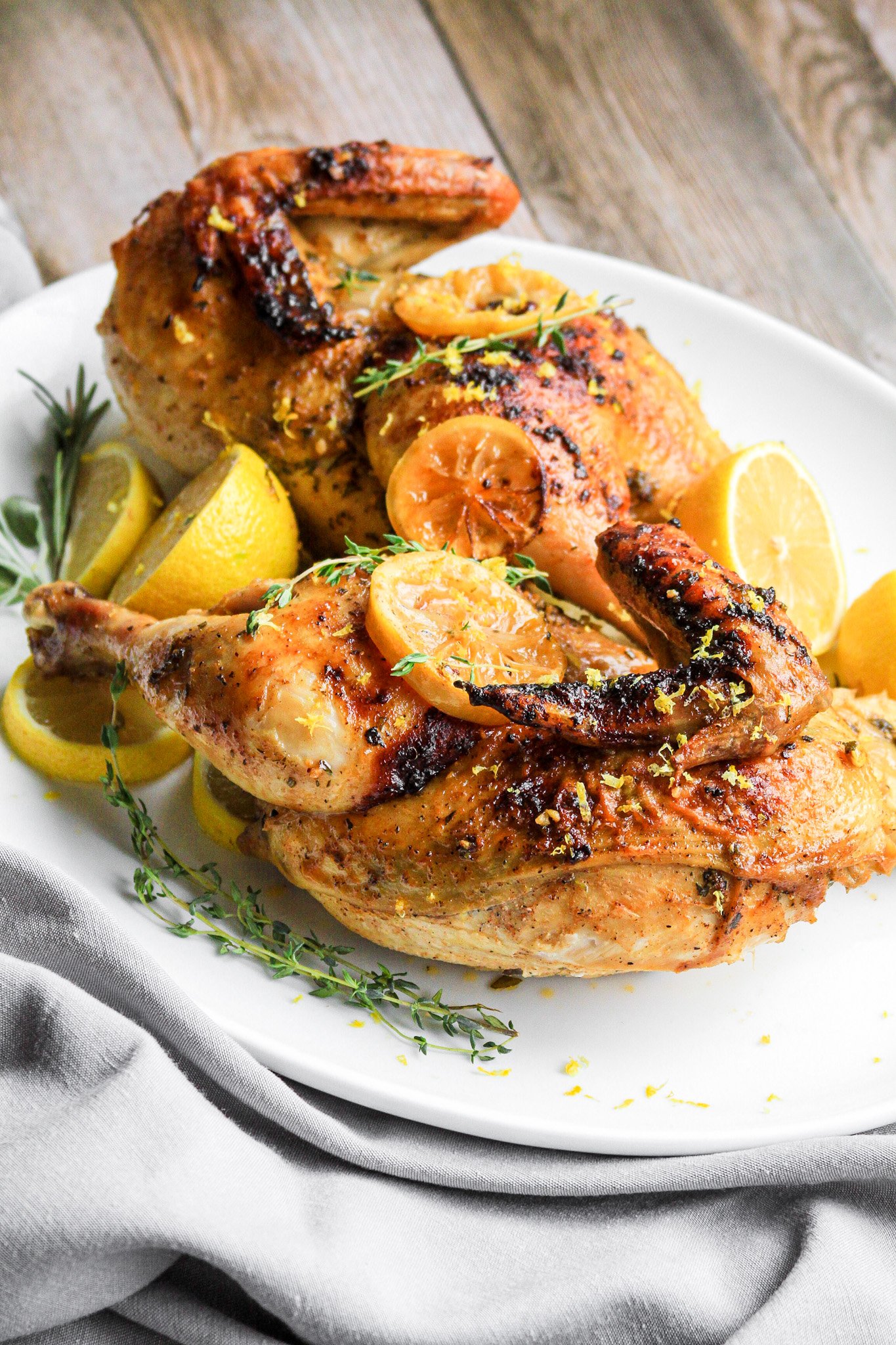 EASY Roasted Garlic Butter Half Chicken Recipe — Be Greedy Eats | Where ...
