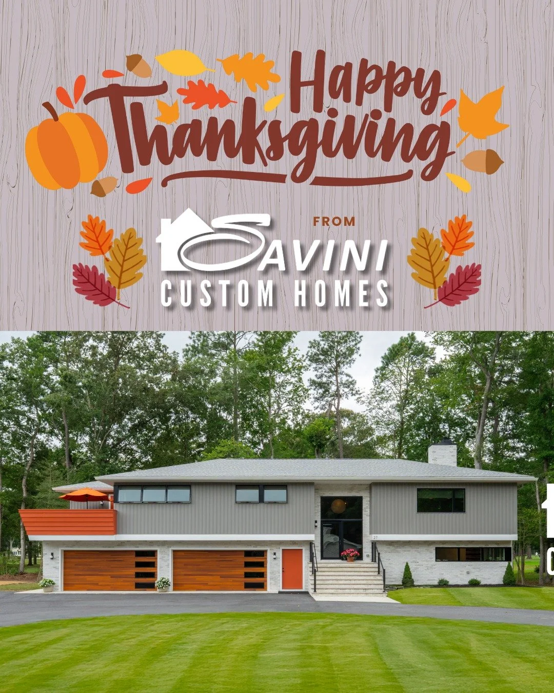 May your home be full of laughter, good food, and the people you love most. Happy Thanksgiving 🦃 from Savini Custom Homes! 🏡✨