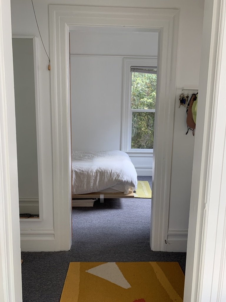 View from living room to bedroom