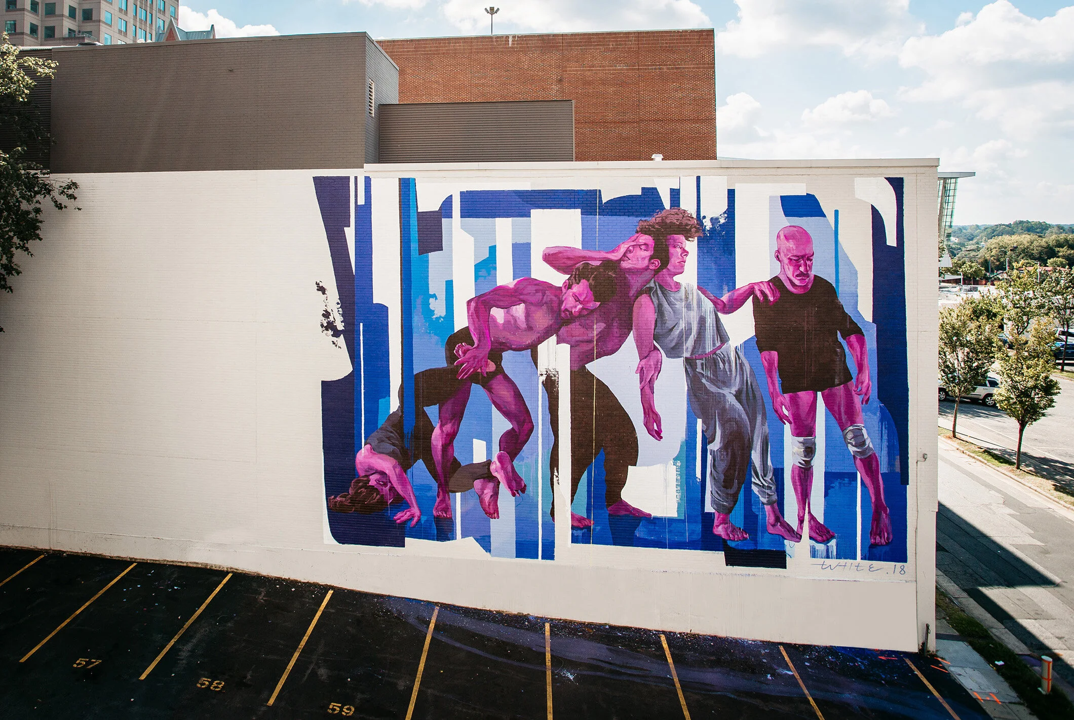 Abstracted Motionaugmented reality mural Raleigh, 2018