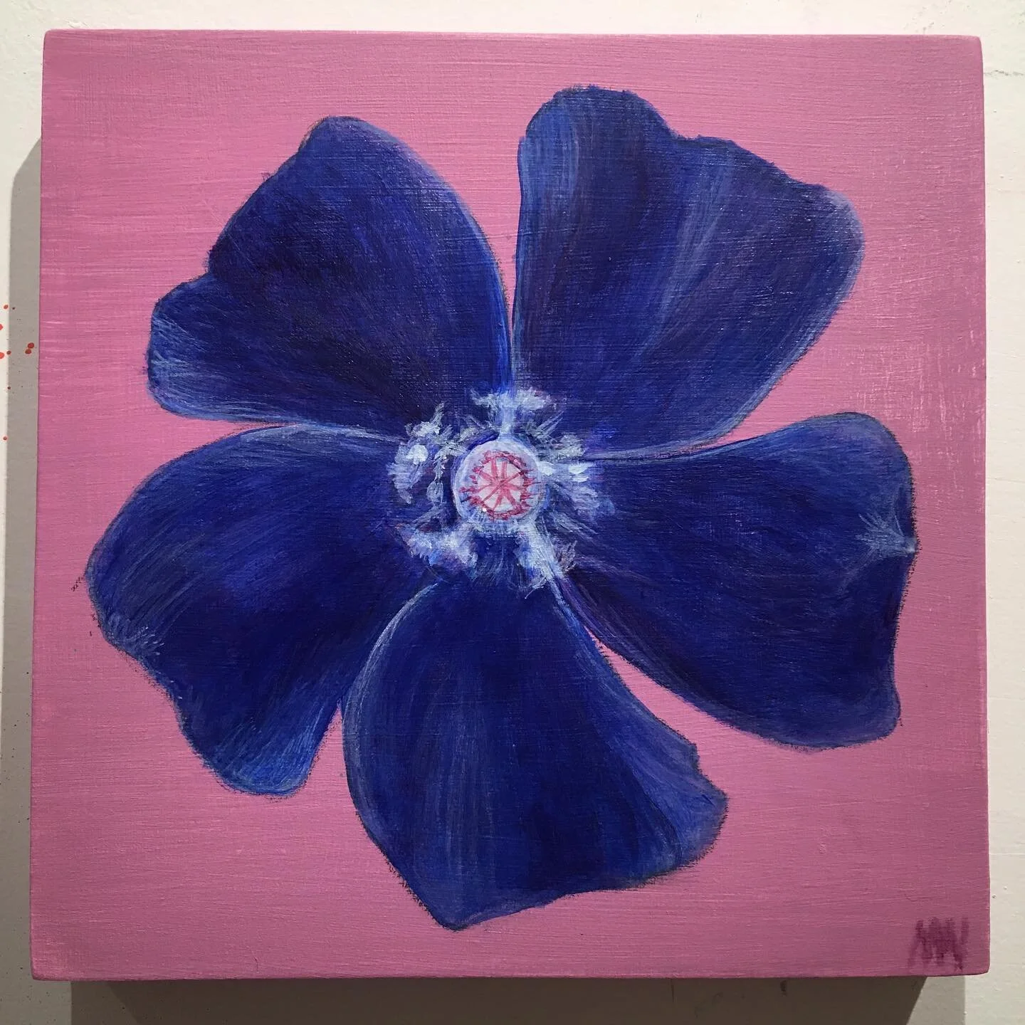 Periwinkle, invasive and loved by Don. Decided to celebrate it. #artistsoninstagram #painting #acrylicpainting #contemporaryart #flowers #periwinkle #colour #garden #fannybayhall #fannybaybc