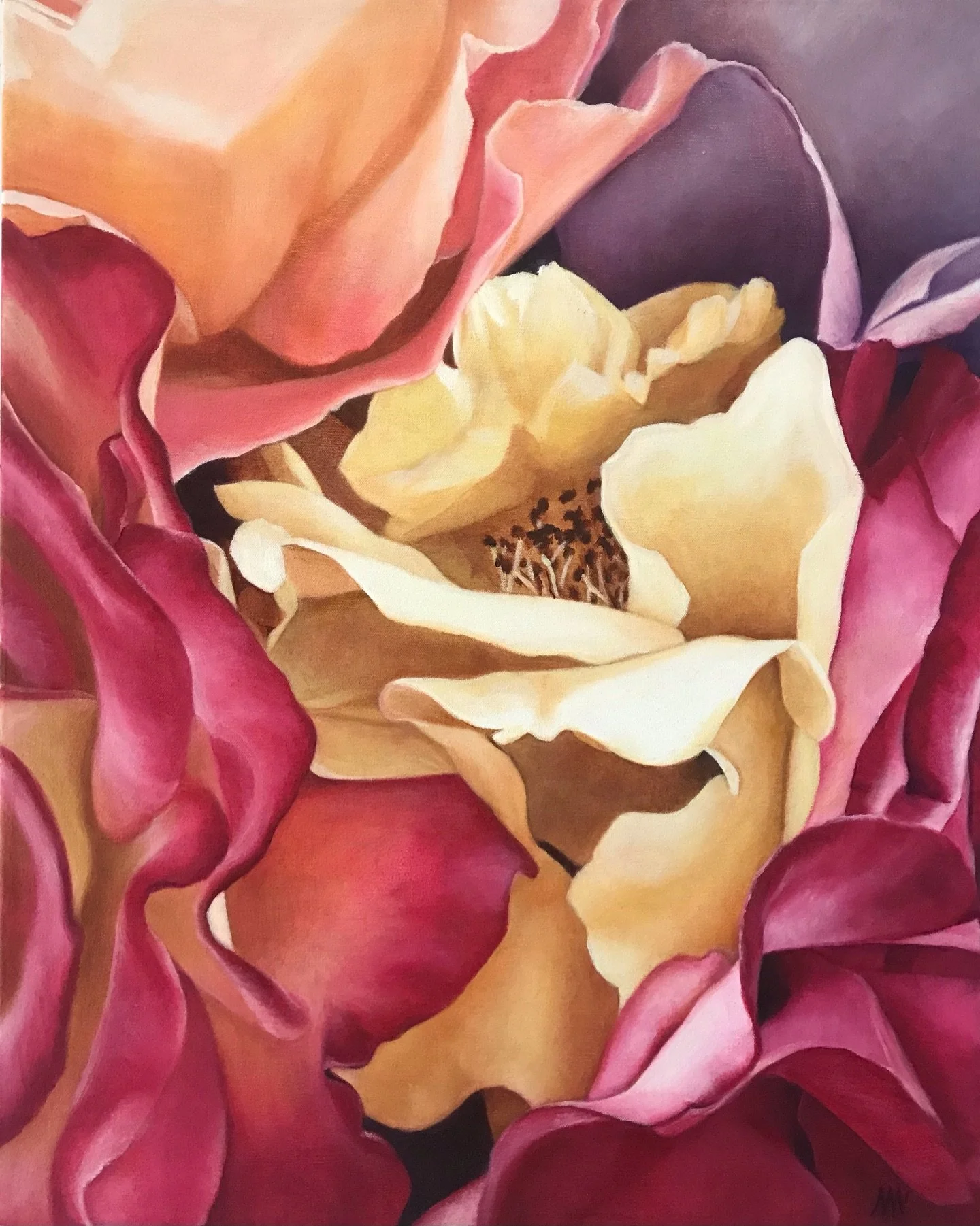 Love Squeezed this one out after 14 weeks away from the studio! 20x16&rdquo; oil on on canvas.

#rose #bouquet #vancouverislandartist #canadianpainter #blooms