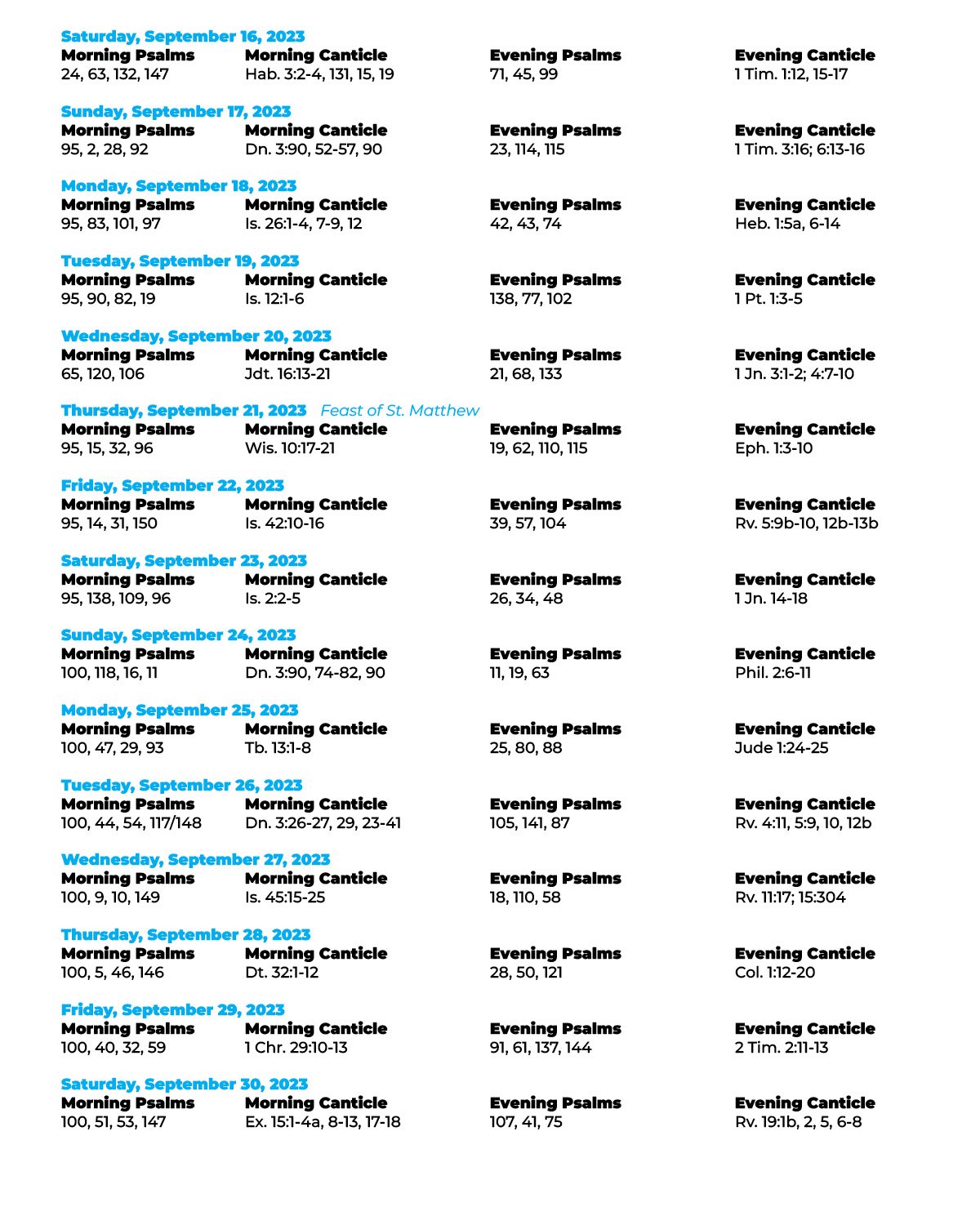 September Psalms