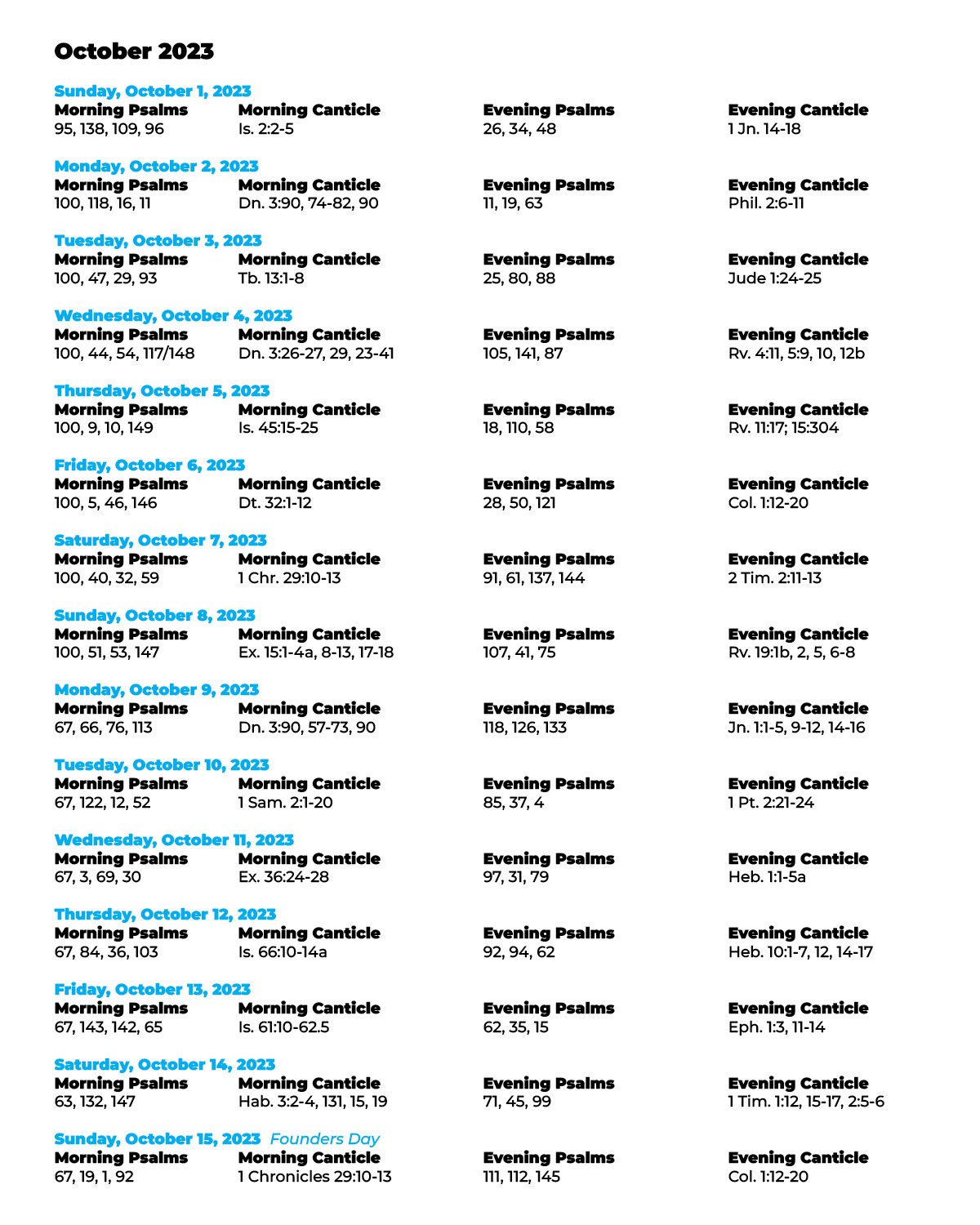 October Psalms