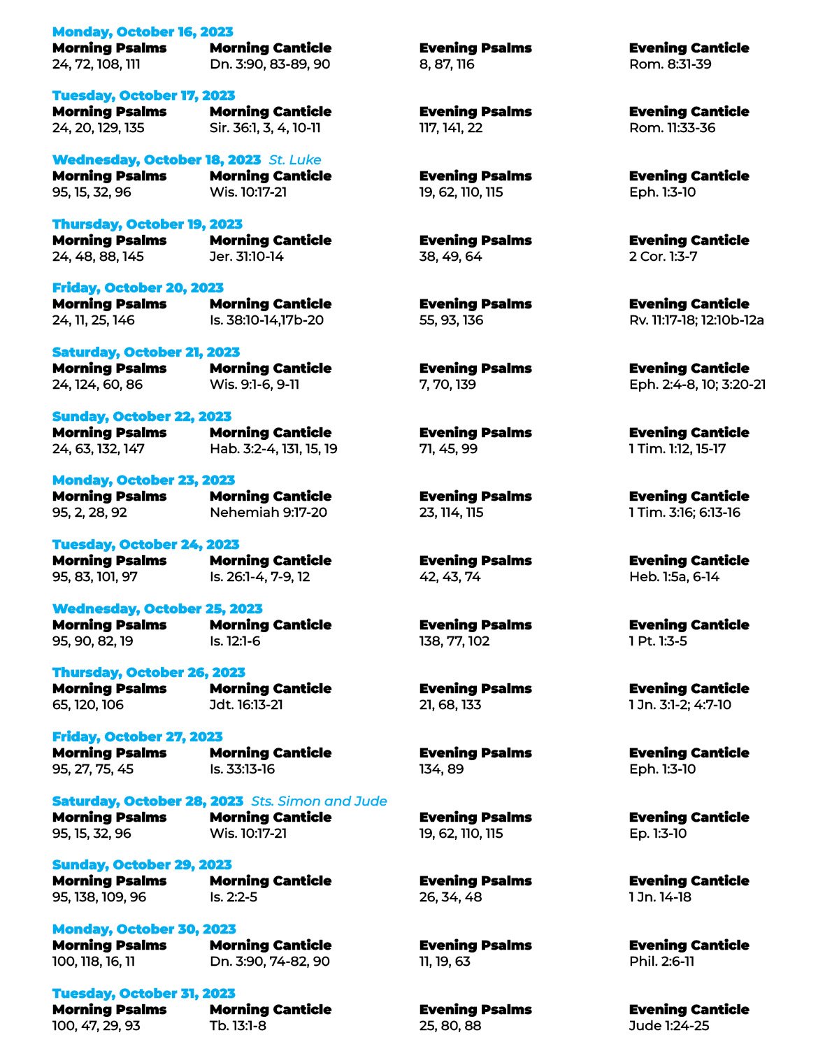 October Psalms