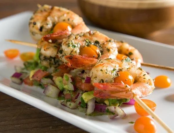 Grilled Cumin Prawns with Avocado Salsa