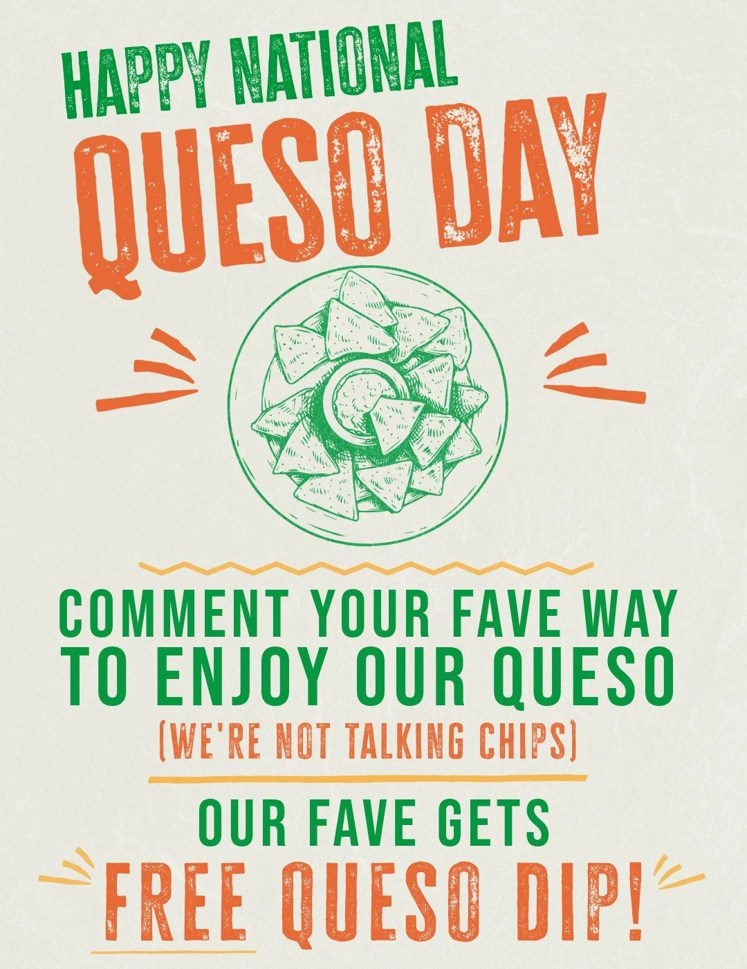 We&rsquo;re celebrating National Queso Day with queso on everything! Drop your non-chip queso hack in the comments for a chance at free queso dip (plus swag)!