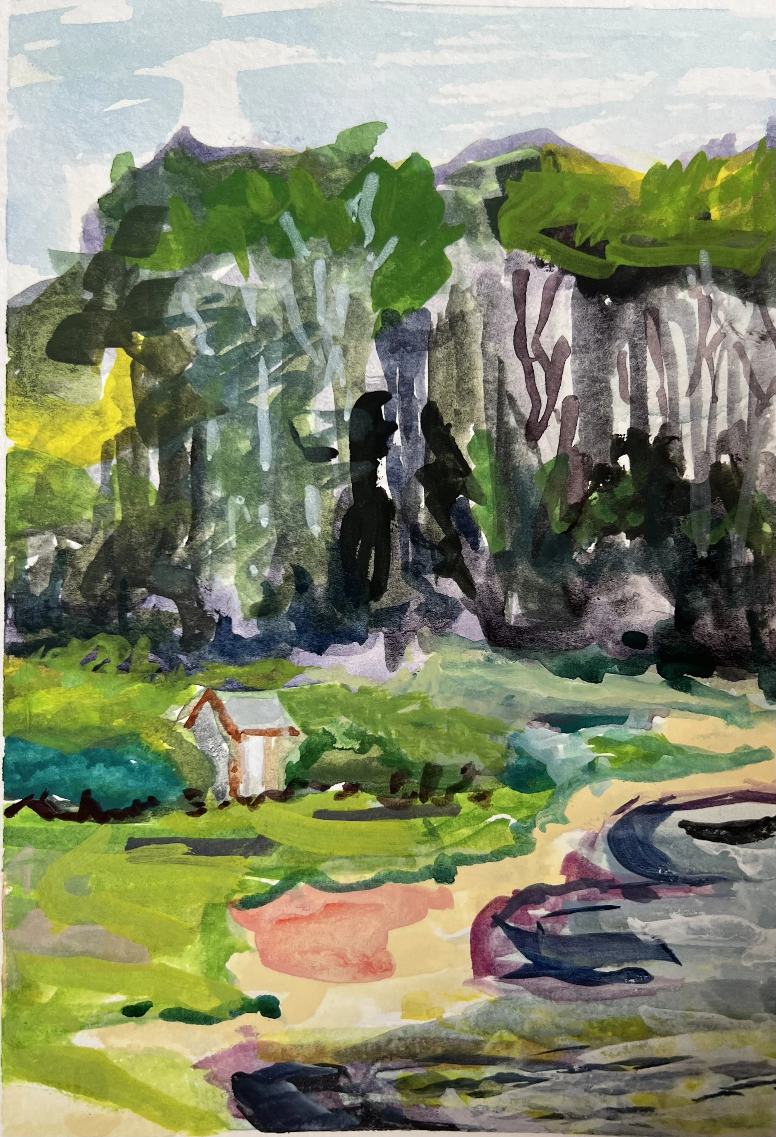 "Community Sailing School" Watercolor study