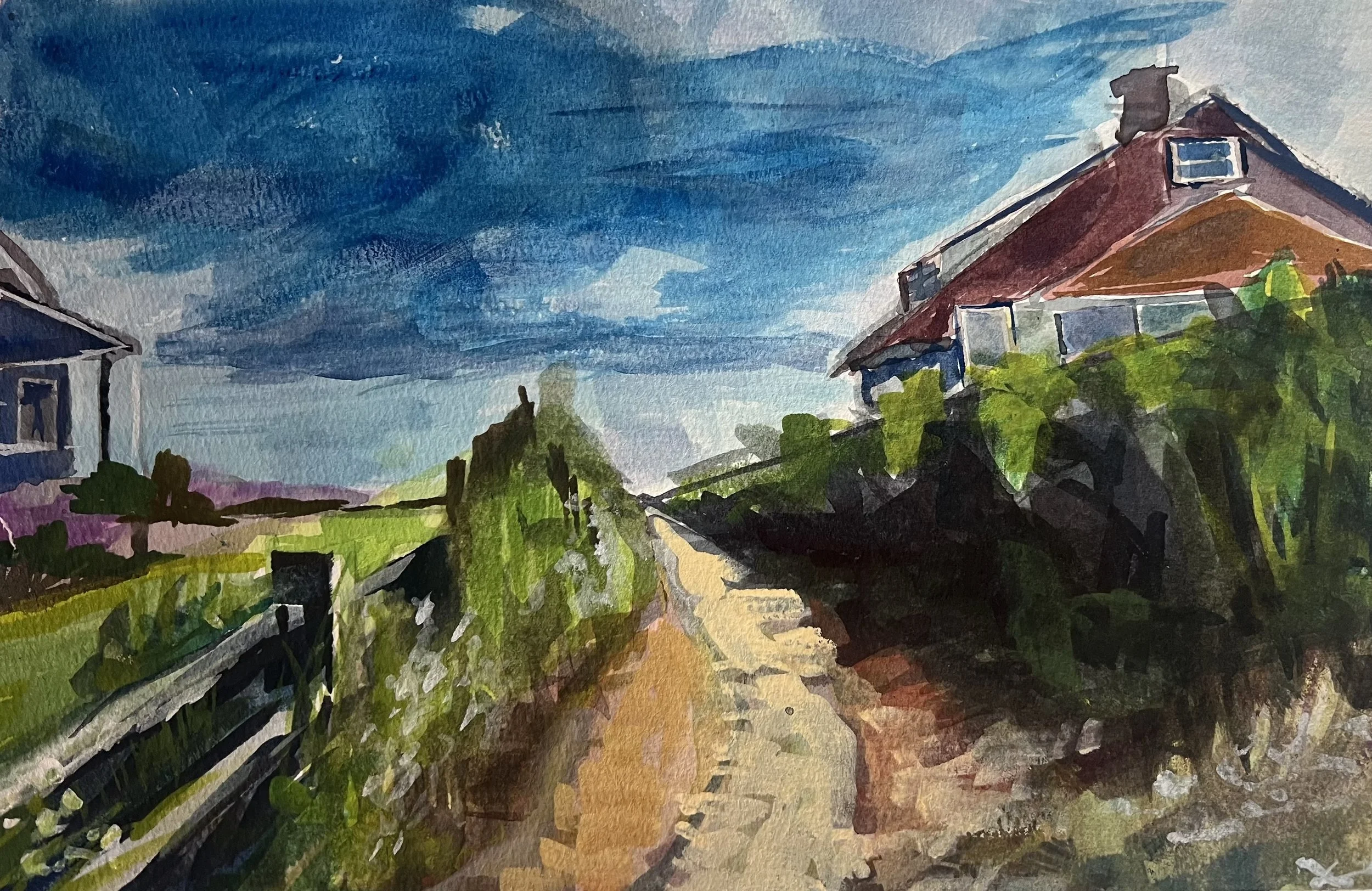 "Bluff Walk" Watercolor on paper 2025