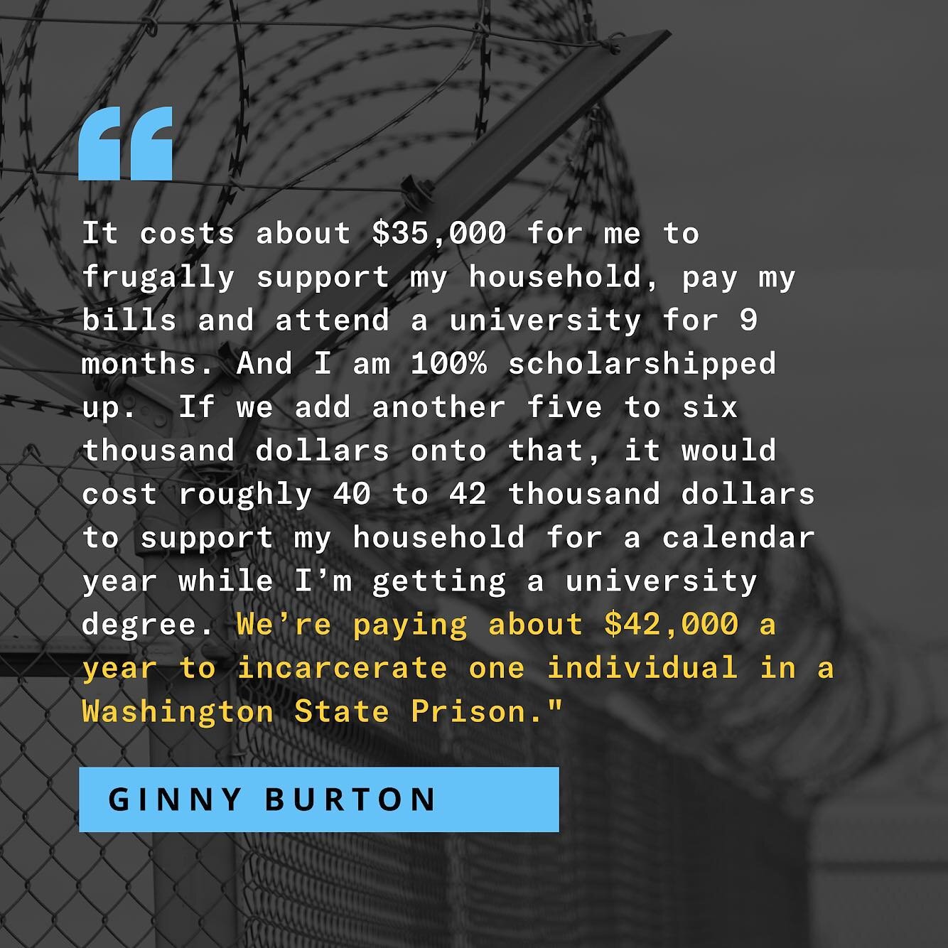 It costs around $42,000 a year to incarcerate one person in a Washington State Prison. What can $42,000 a year look like outside of prison? Subscribe to our newsletter to find out from a program graduate, and learn about her work that&rsquo;s changin