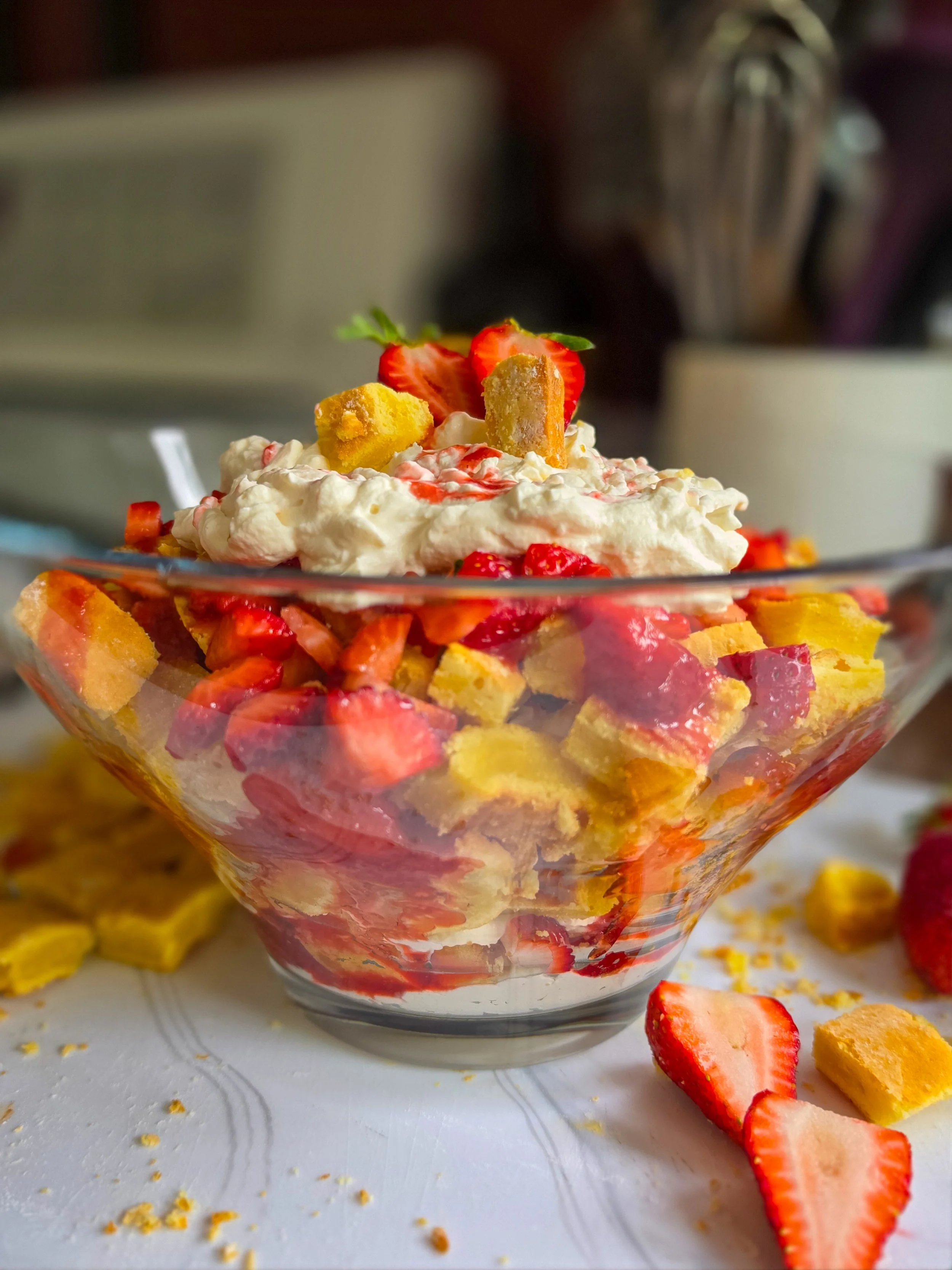 Bourbon Vanilla Strawberry Cheesecake Trifle