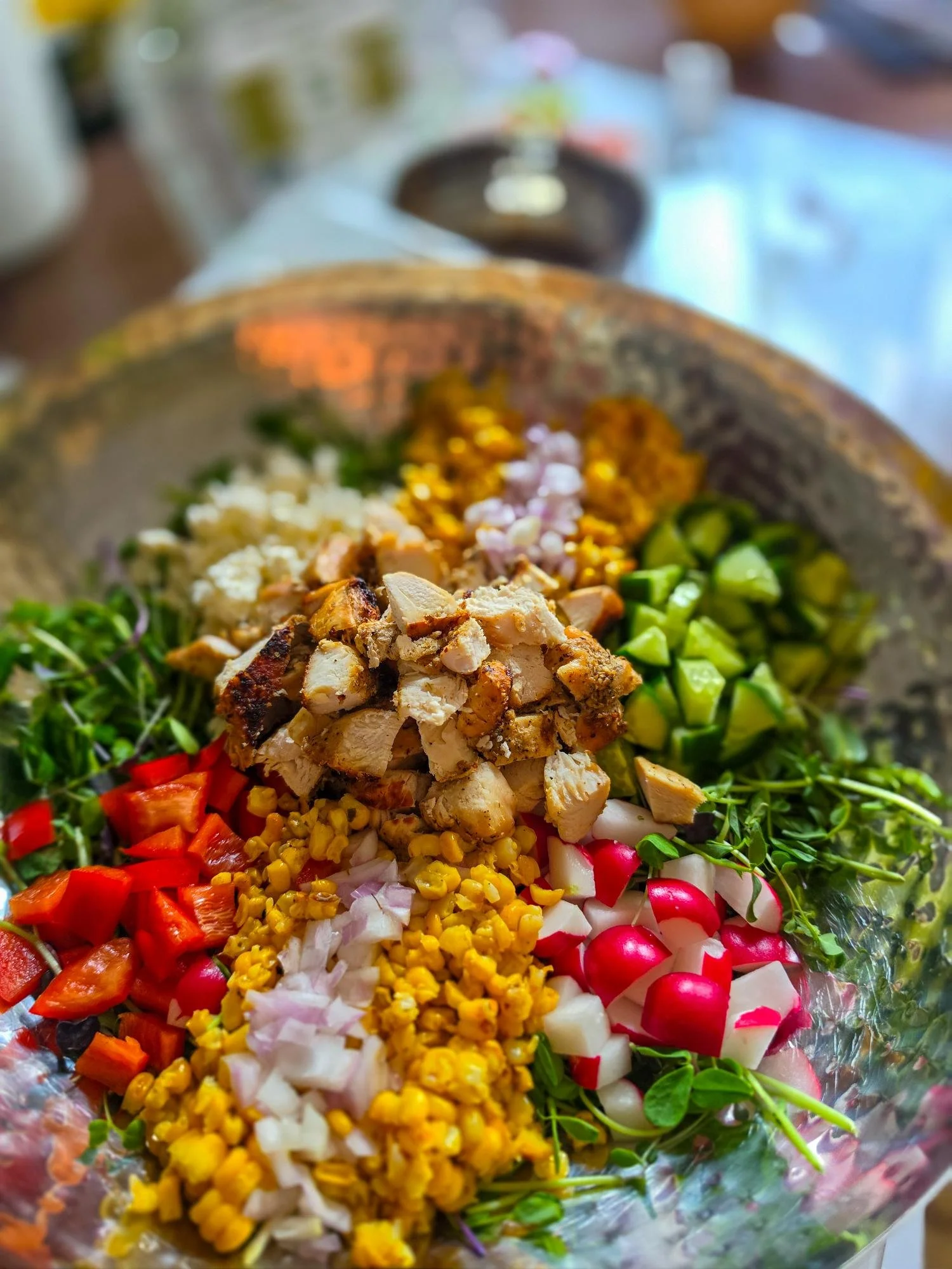 Microgreens &amp; Grilled Corn Summer Salad
