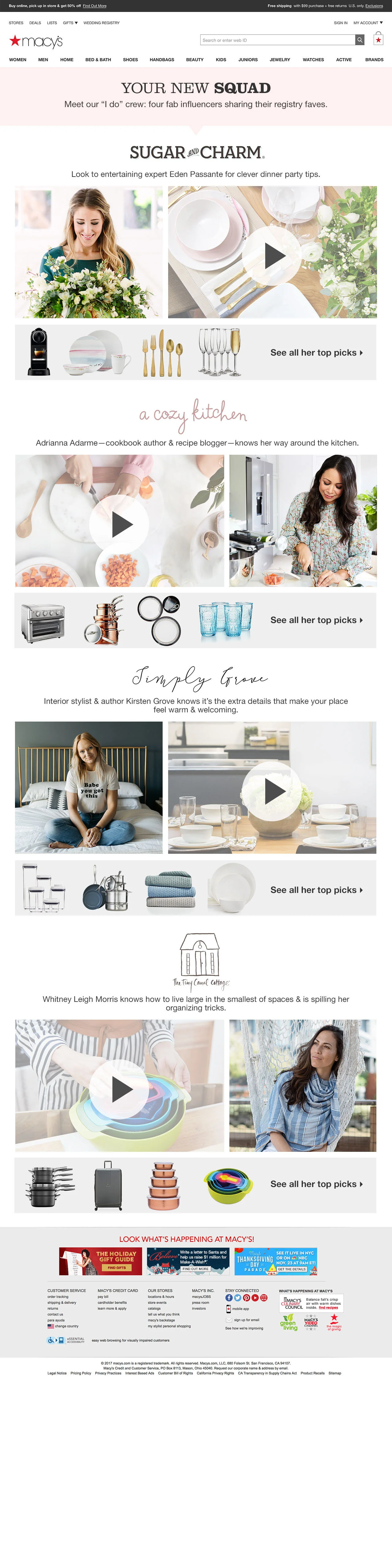 Macy's Weddings Influencer Static Page