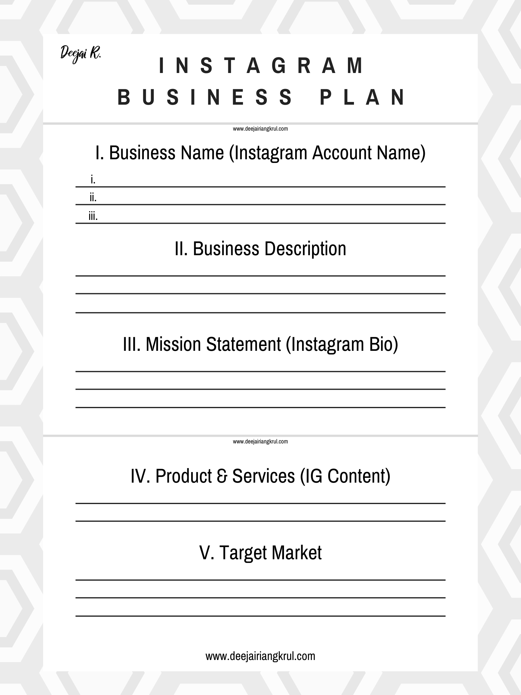 Instagram Business Plan Deejai Riangkrul