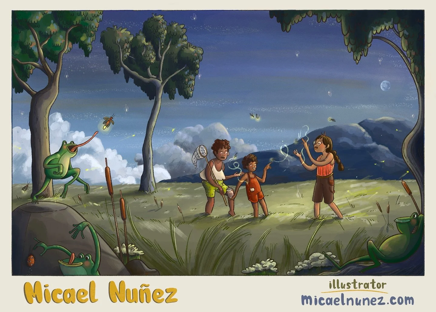 Happy #kidlitpostcard day! 
My name is Micael Nu&ntilde;ez and I am an illustrator seeking representation. I love stories of whimsical proportions that are inspired by nature and adventure. You can view more of my work through my website &mdash; I&rs