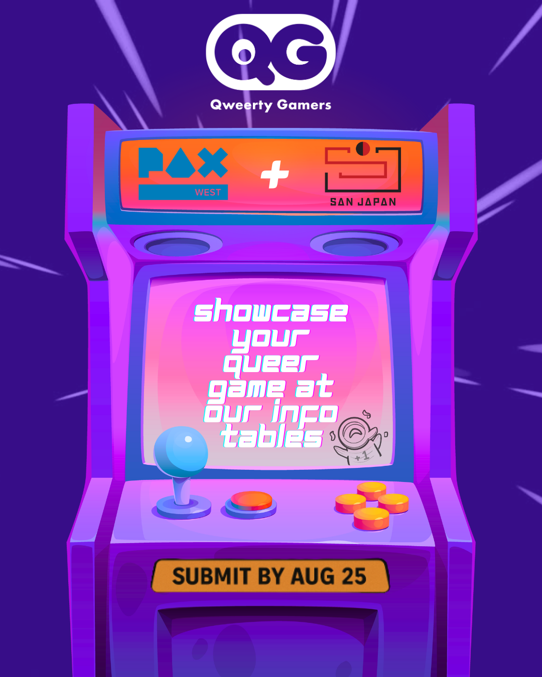 Showcase your game at our Info Booth at PAX West and San Japan!