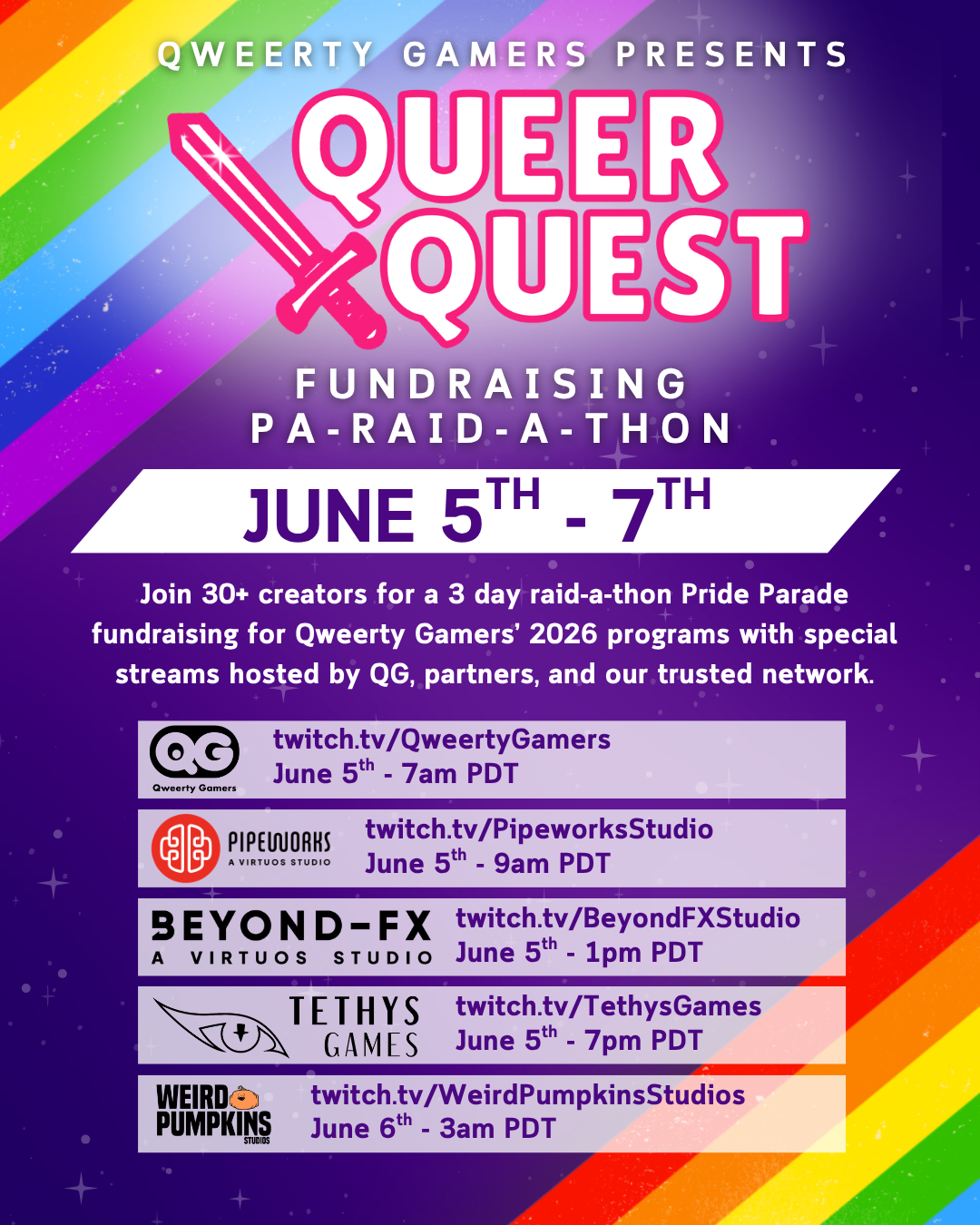 These studios + more join us for Pa-Raid-a-Thon!