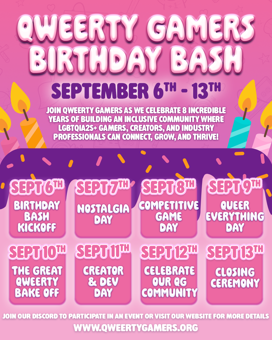 Qweerty Gamers Birthday Bash: We’re Turning 8!