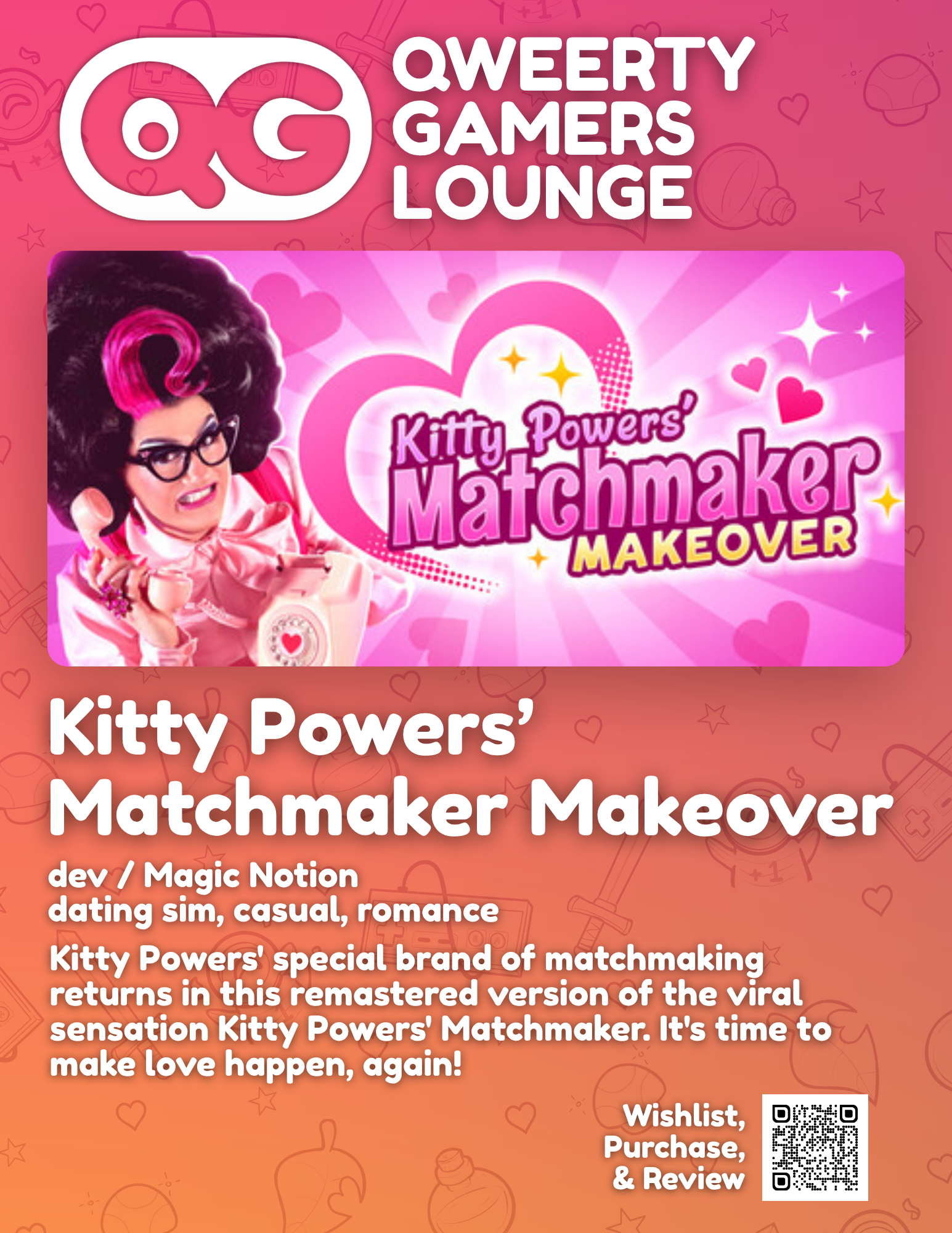 Ft. Game at PC Lounge this Sunday! Kitty Powers Matchmaker Makeover