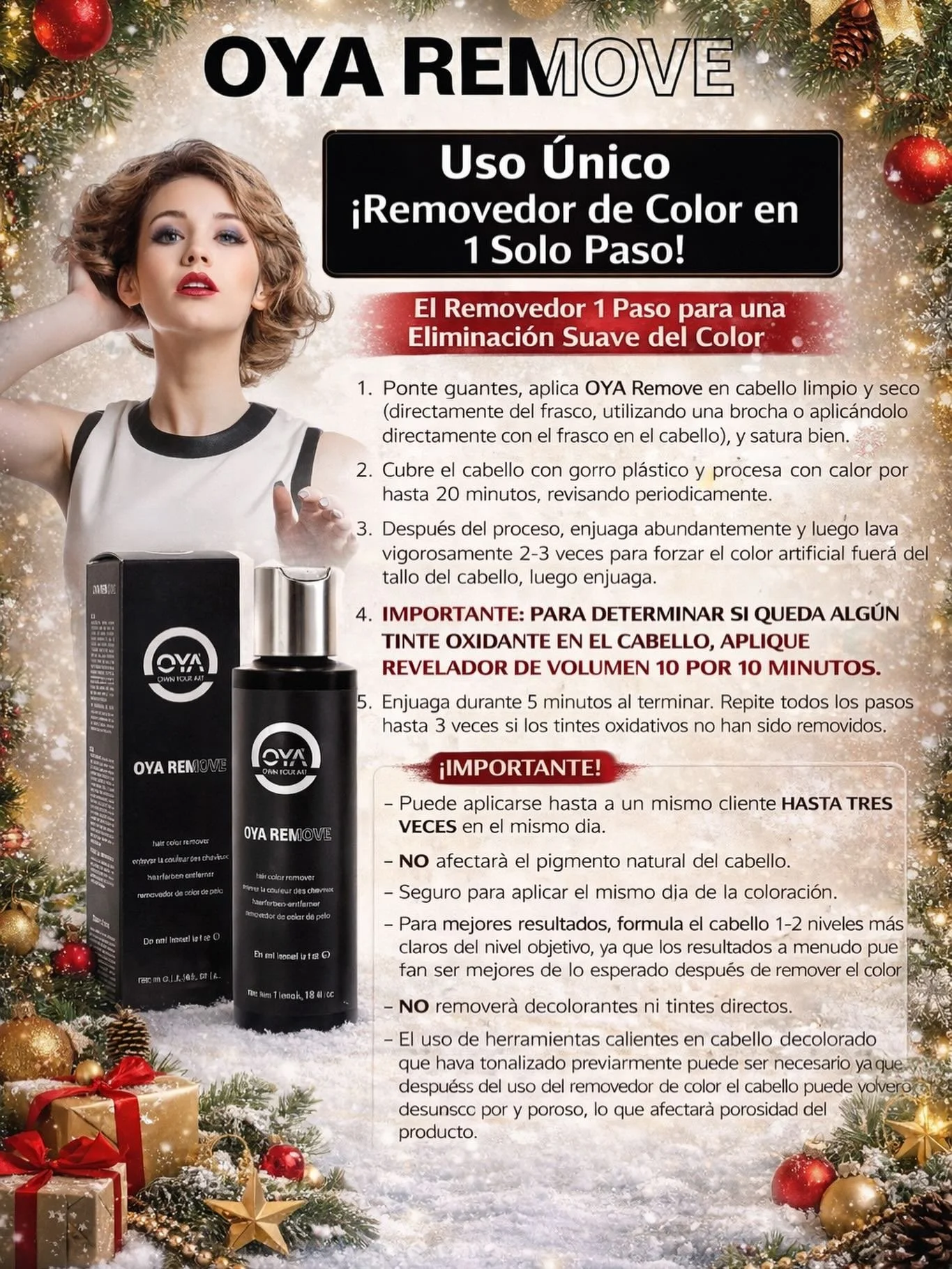 DISPONIBLE EN TODAS NUESTRAS TIENDAS OYA BEAUTY PROFESIONAL 

LL&Aacute;MANOS O ESCR&Iacute;BENOS WHATSAPP

787-668-9189 BARAL
787-668-9193 MALL FAJARDO
787-668-9183 NAGUABO

WEP-Latinasbeautysupply.com