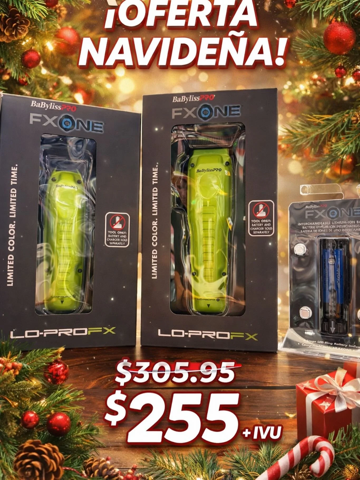 🎄🎄Oferta NAVIDE&Ntilde;A🎅🎅

LO-PROFX ALL COLOR FX ONE 
-CLIPPER
-TRIMMER 
-Battery 

$255 m&aacute;s Ivu 

Comun&iacute;cate o escr&iacute;benos al 787-668-9189

Wep-Latinasbeautysupply.com