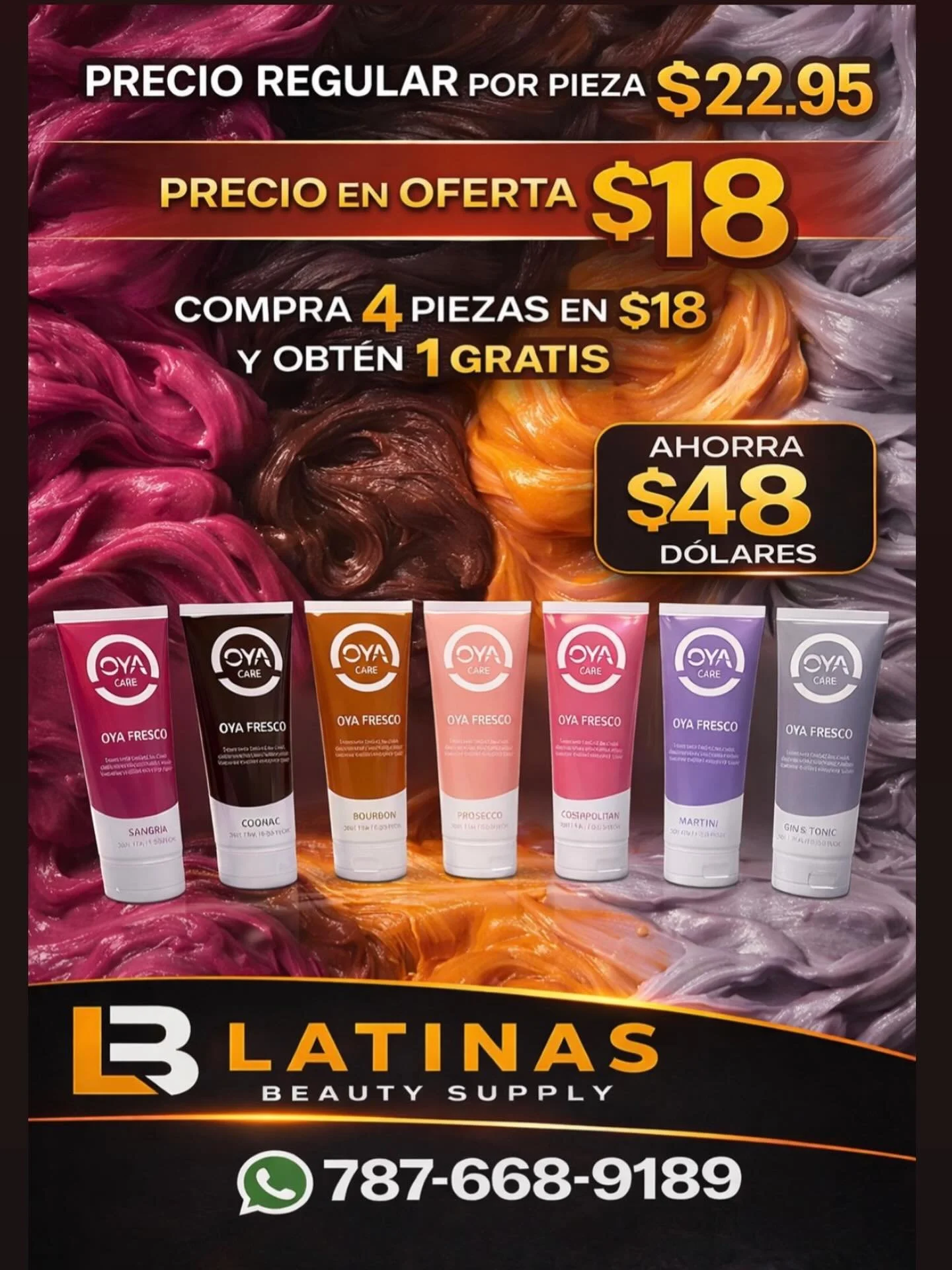 OFERTA🏷️ OYA FRESCO 

Compra 4 en $18c/u y obt&eacute;n 1 gratis 

#oferta #tuinspiraci&oacute;nenbelleza  #maskcolor #oya #beauty