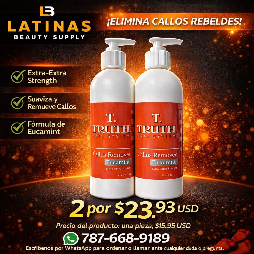 🔥✨ &iexcl;ELIMINA CALLOS REBELDES F&Aacute;CIL Y R&Aacute;PIDO! ✨🔥

Descubre el poder del Callus Remover Eucamint de T. Truth Nail System, el tratamiento profesional que suaviza y remueve callos dejando tus pies m&aacute;s suaves desde la primera a