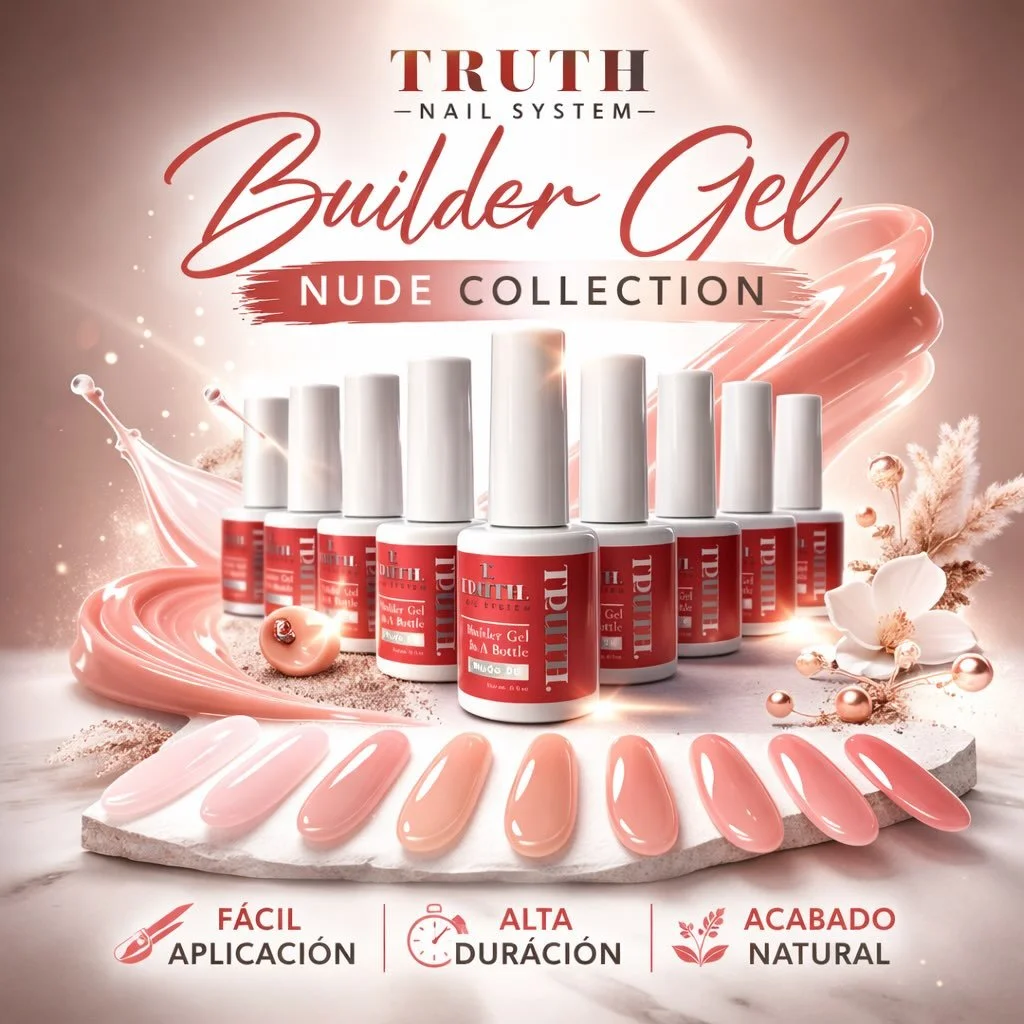 ✨ TRUTH Nail System &ndash; Builder Gel Nude Collection ✨

La colecci&oacute;n nude perfecta para un acabado elegante, natural y duradero 💅🤍
Ideal para construcciones resistentes, nivelaci&oacute;n perfecta y resultados profesionales en cada aplica