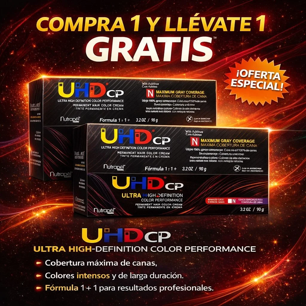 🔥 &iexcl;OFERTA ESPECIAL EN TINTES UHD CP! 🔥

Dale a tu cabello color intenso, brillante y de larga duraci&oacute;n con los tintes profesionales UHD CP Ultra High Definition Color Performance de Nutrapel.

✨ Beneficios del producto:
✔️ Cobertura m&