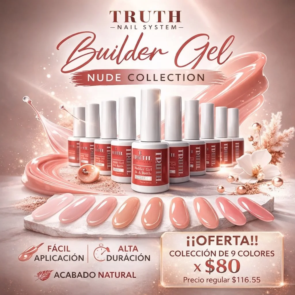 💅✨ OFERTA ESPECIAL &ndash; TRUTH Builder Gel Nude Collection ✨💅

&iexcl;Lleg&oacute; la colecci&oacute;n que todas las nail techs estaban esperando!

La Nude Collection de TRUTH Nail System incluye 9 tonos nude espectaculares perfectos para estruct