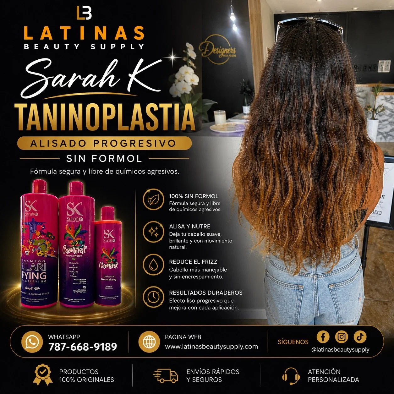 Cabello realizado por @kr.hairstylist 

✨ Cabello con frizz, reseco y dif&iacute;cil de manejar&hellip; as&iacute; lleg&oacute; la  clienta 😍

Trabajamos su cabello con la l&iacute;nea Sarah K TANINOPLASTIA, un alisado progresivo sin formol que ayud