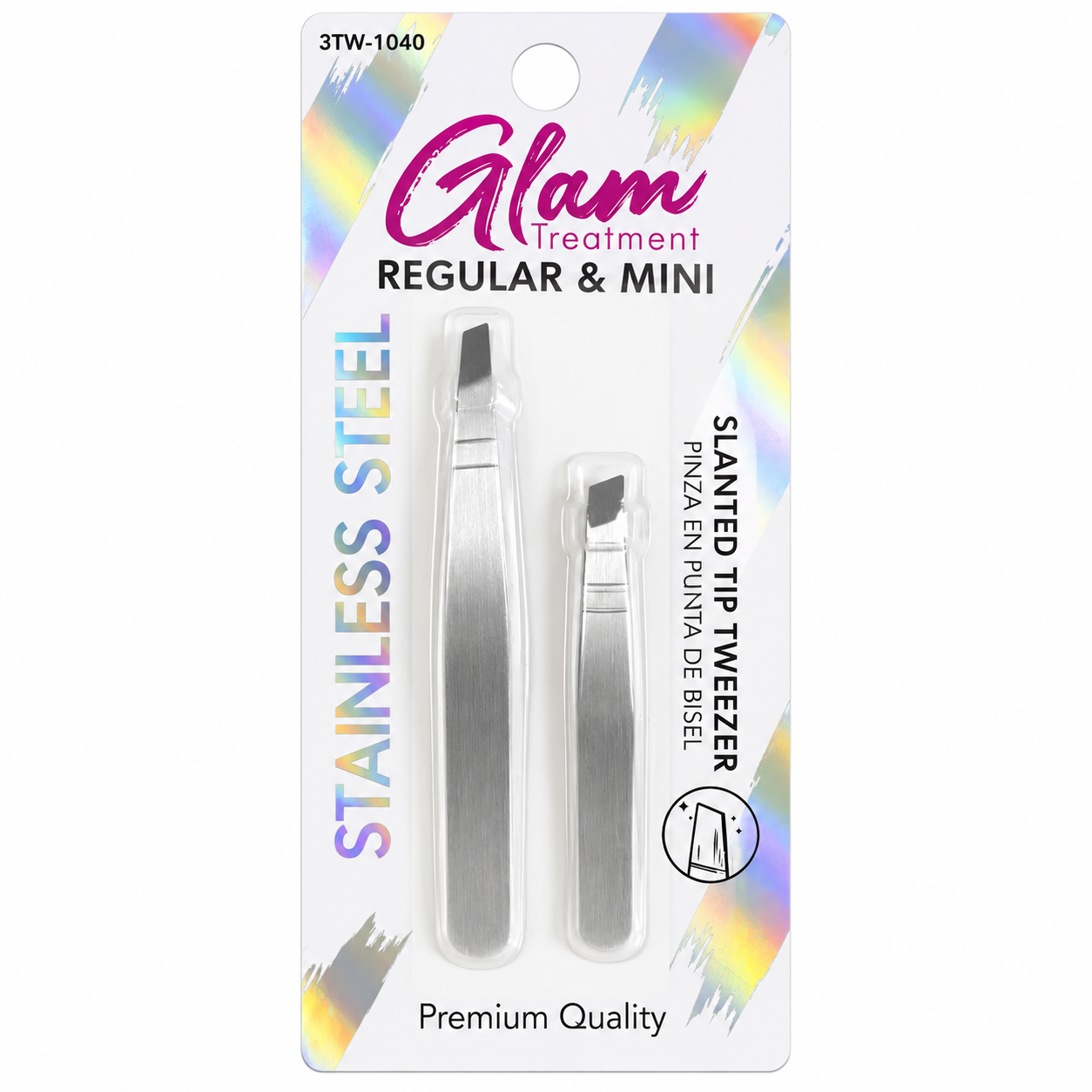 GLAM REGULAR Y MINI SLANTED TIP TWEEZER