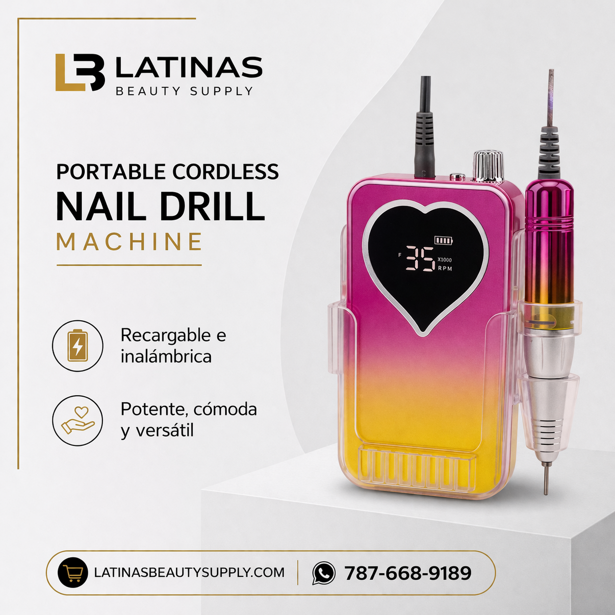 PORTABLE CORDLESS NAIL DRILL MACHINE CORAZON