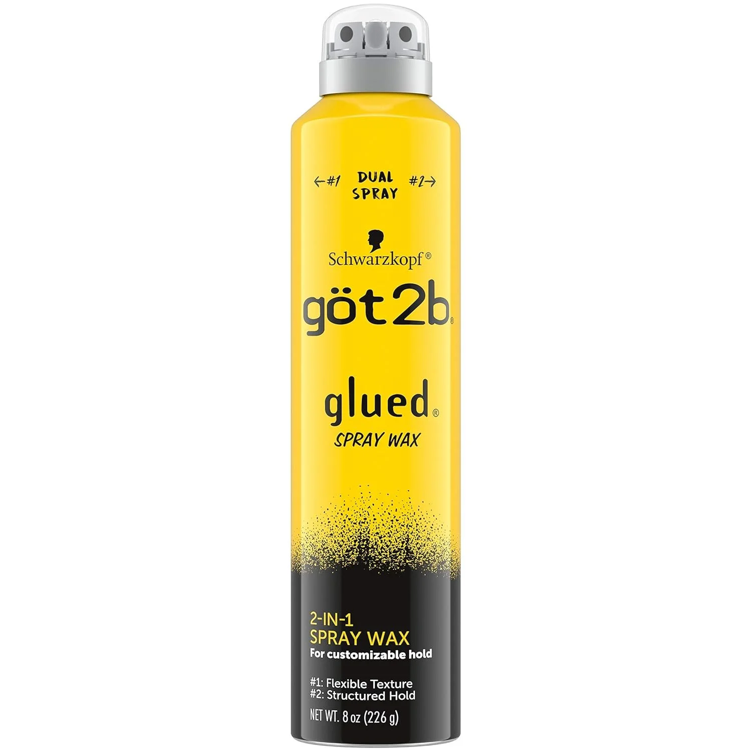 Got2b Glued Spray Wax with 2-in-1 Dual Spray Nozzle, 8 oz