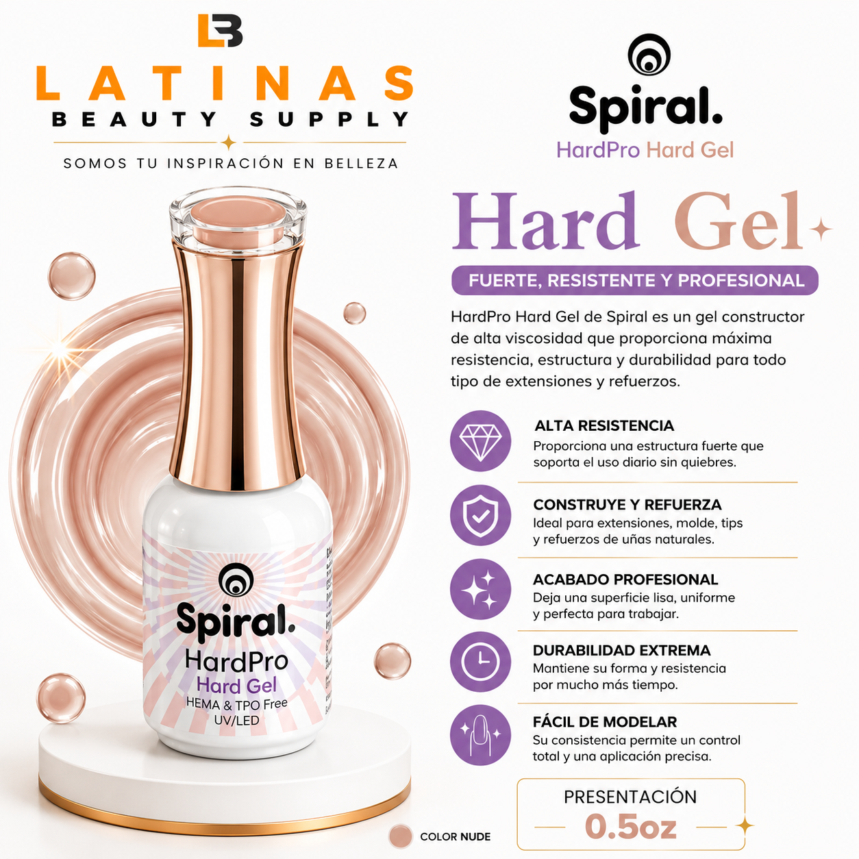 SPIRAL HARDPRO HARD GEL NUDE 0.5.Z