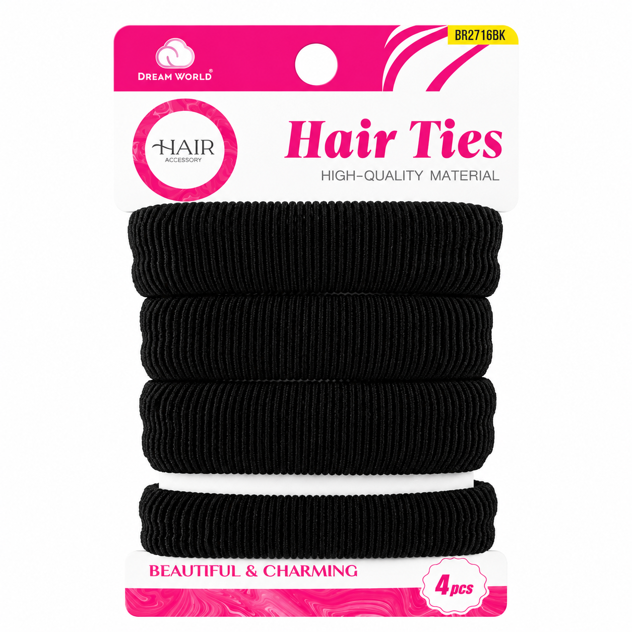 HAIR TIES 4PCS ELASTIC HAIR BANDS