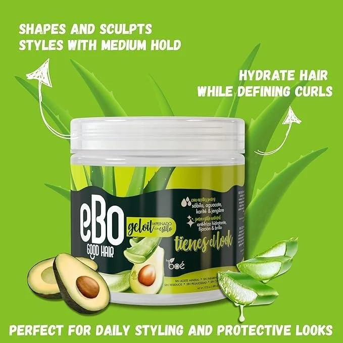 EBO GEL OIL ALOE, AVOCADO,SHEA.GINGER 17.OZ