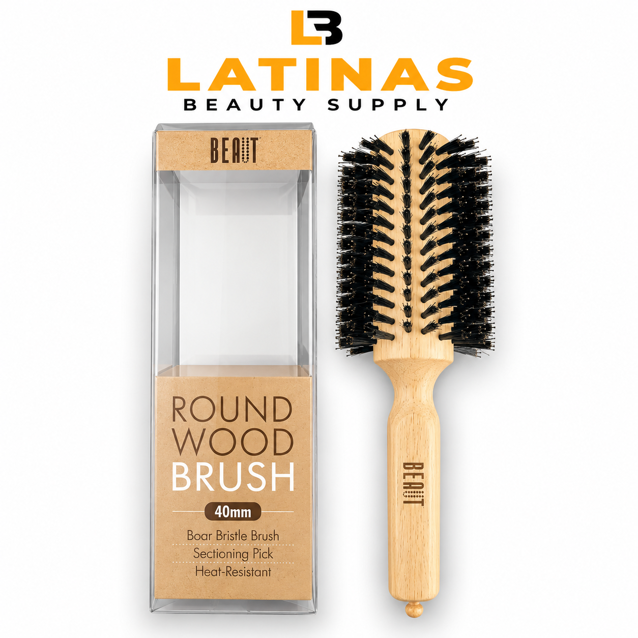 BEAUT ROUND WOOD BRUSH 40MM