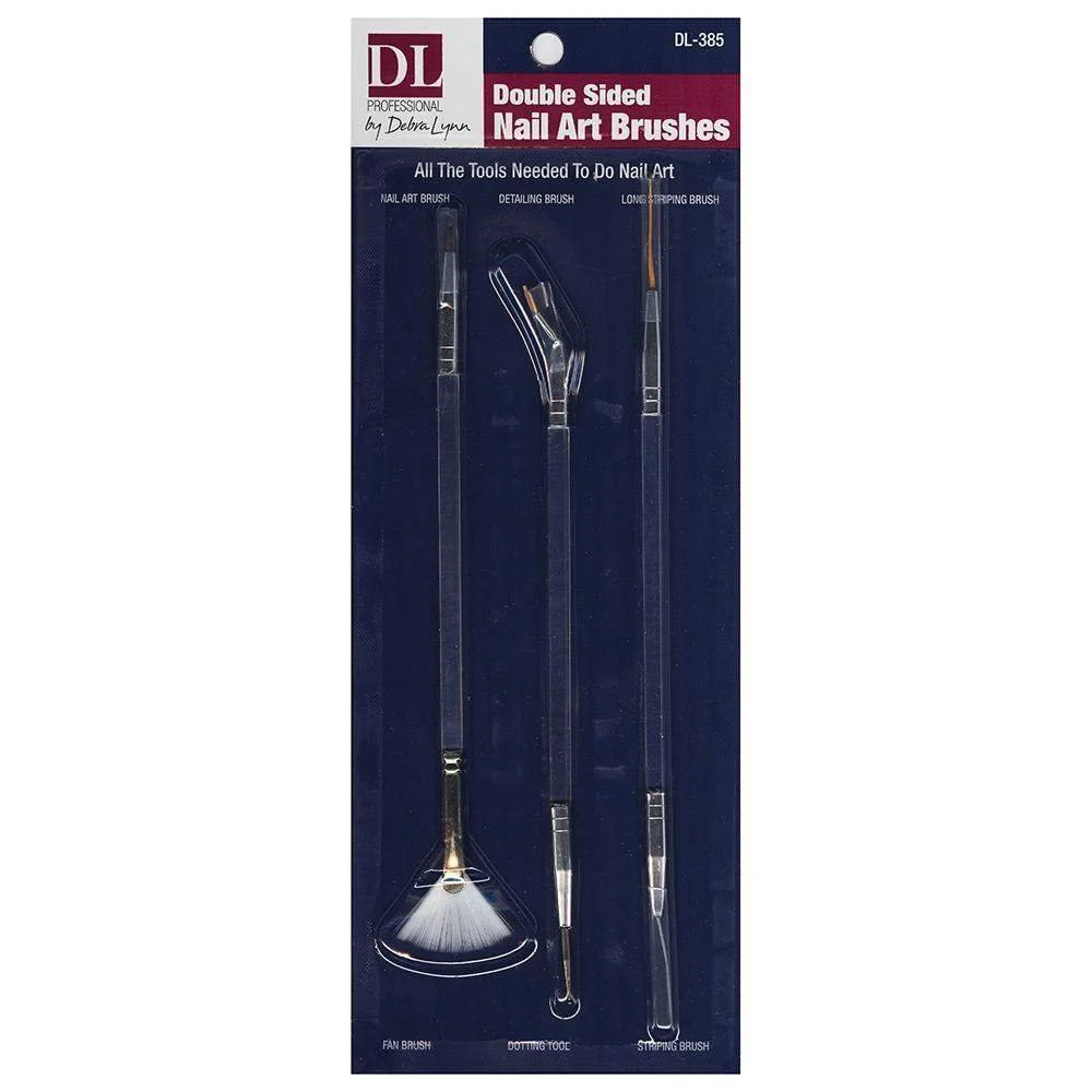 DL Pro - Double Sided Nail Art Striping Brush Set 3pc