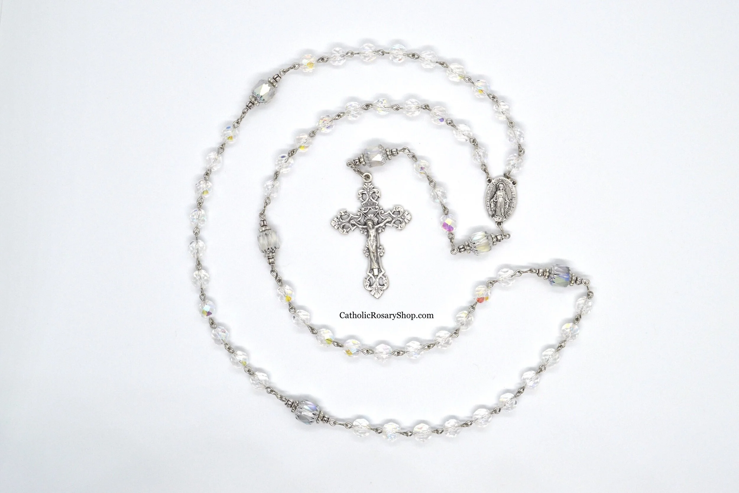 Sparkling Crystal Czech Cathedral Bridal Rosary | Personalized Wedding &amp; Bridal Rosary Gifts