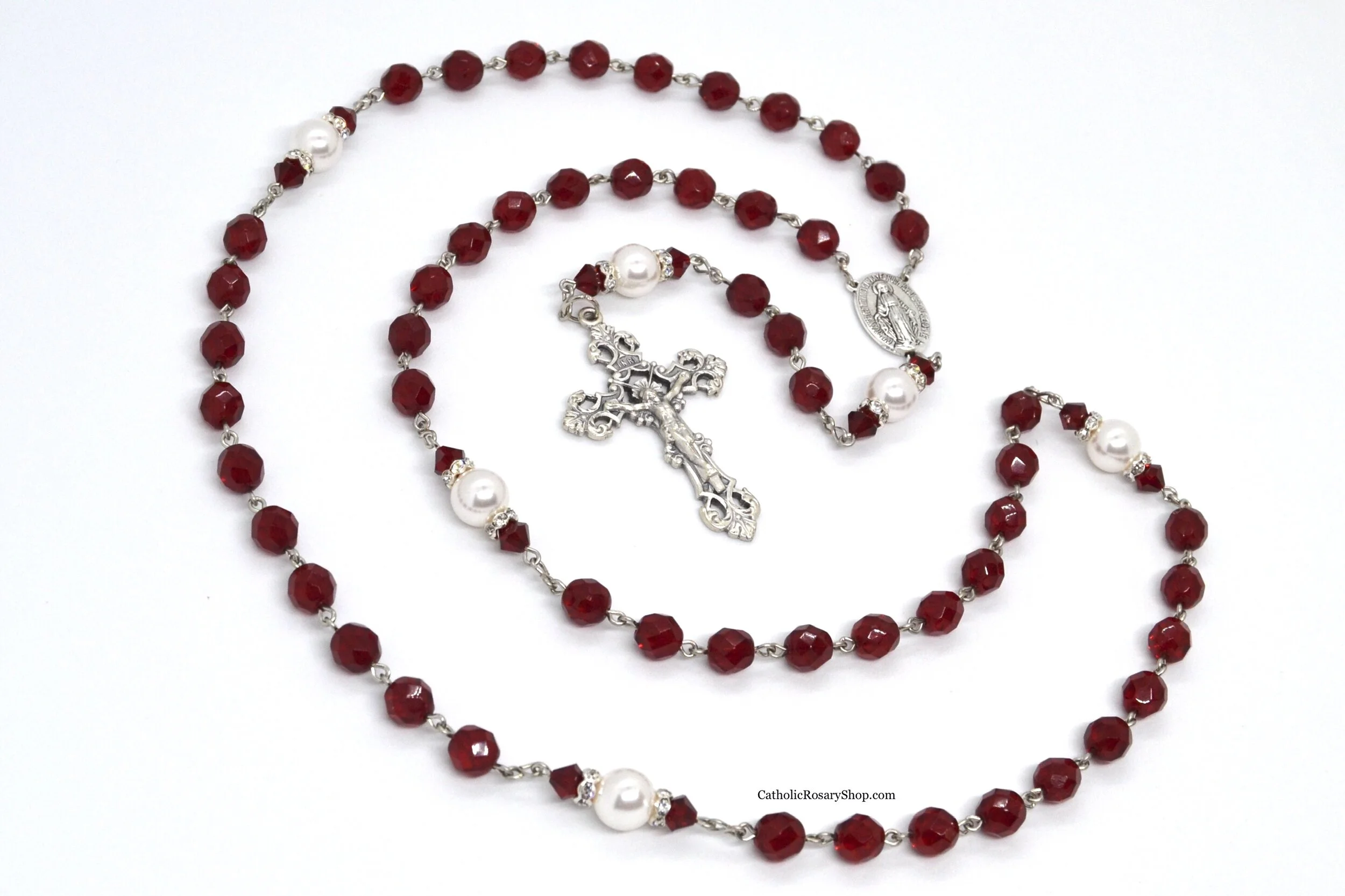 Personalized Ruby Birthstone Rosary | July Birthstone Rosary Gifts for Baptism, First Communion or Confirmation | Custom Rosary Beads