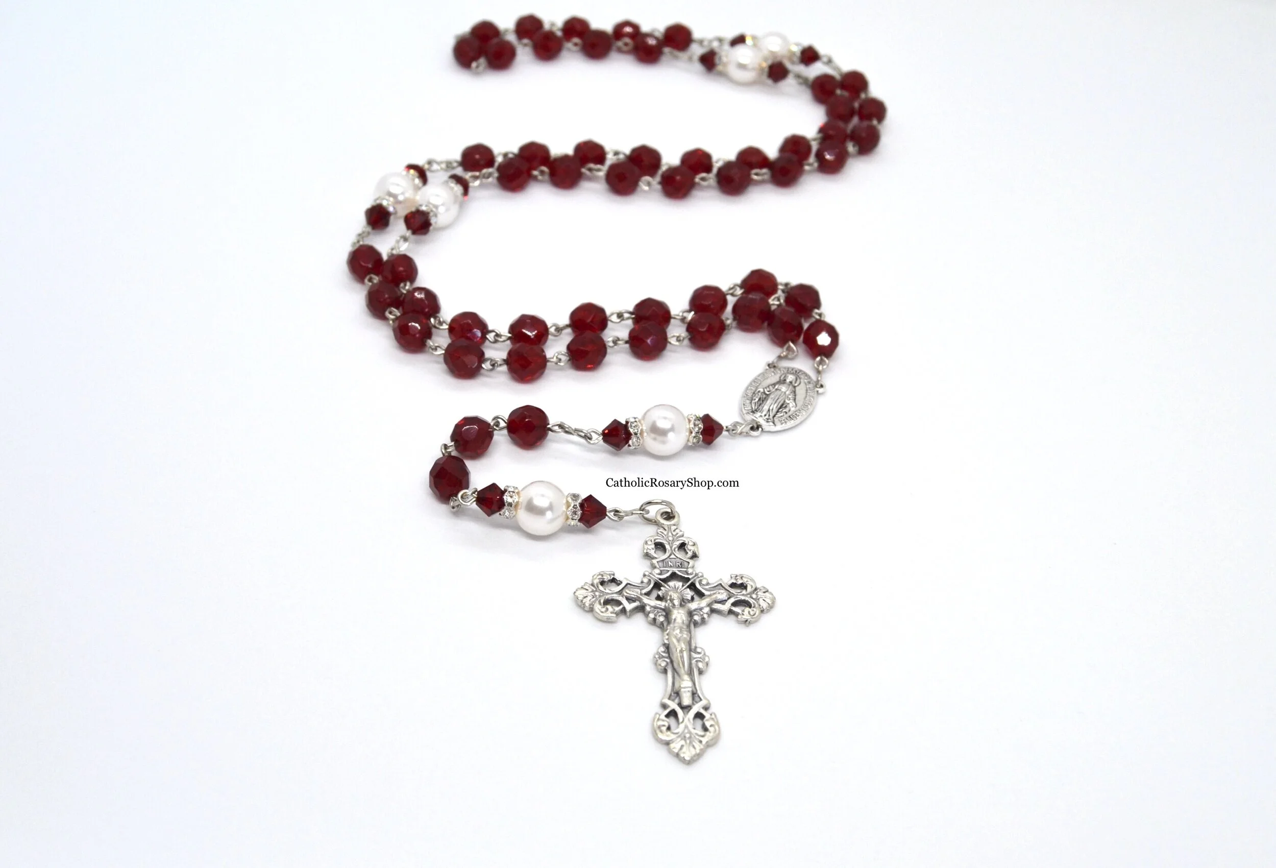Personalized Ruby Birthstone Rosary | July Birthstone Rosary Gifts for Baptism, First Communion or Confirmation | Custom Rosary Beads