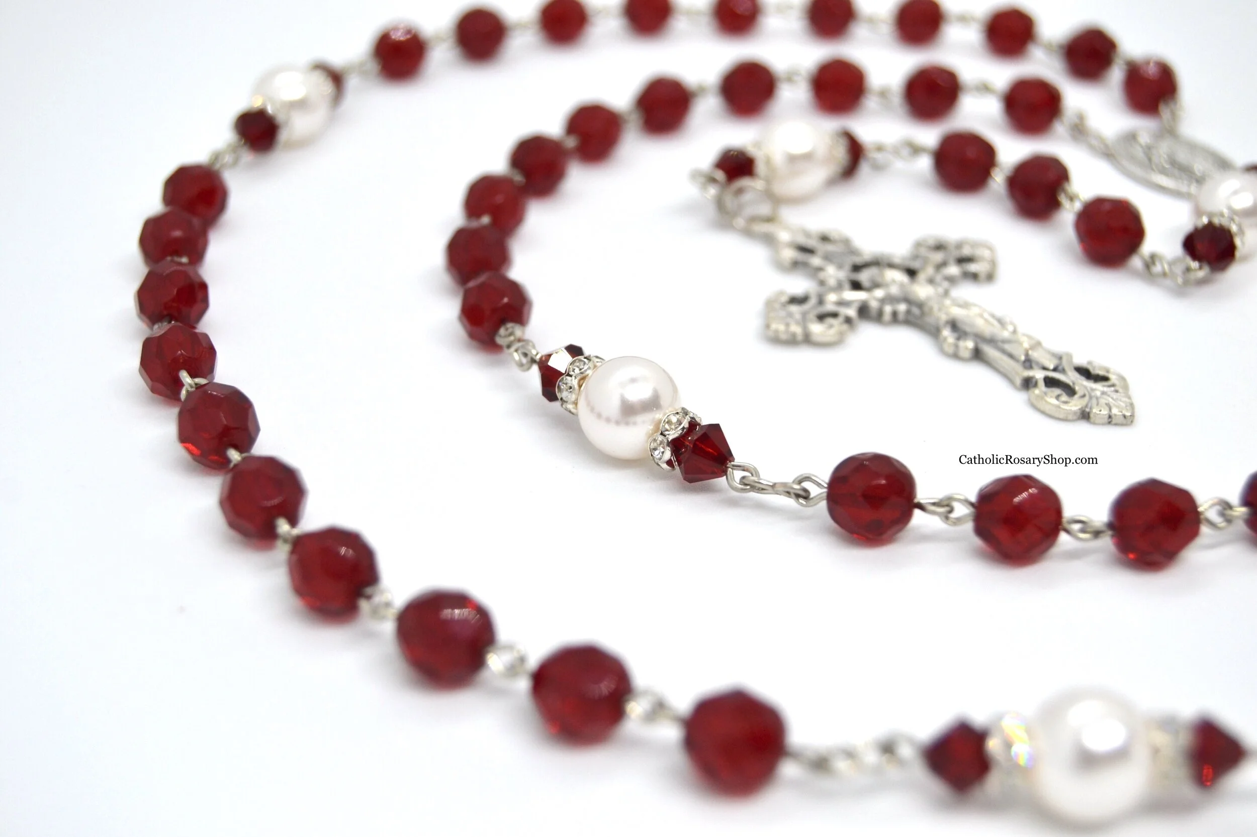 Personalized Ruby Birthstone Rosary | July Birthstone Rosary Gifts for Baptism, First Communion or Confirmation | Custom Rosary Beads